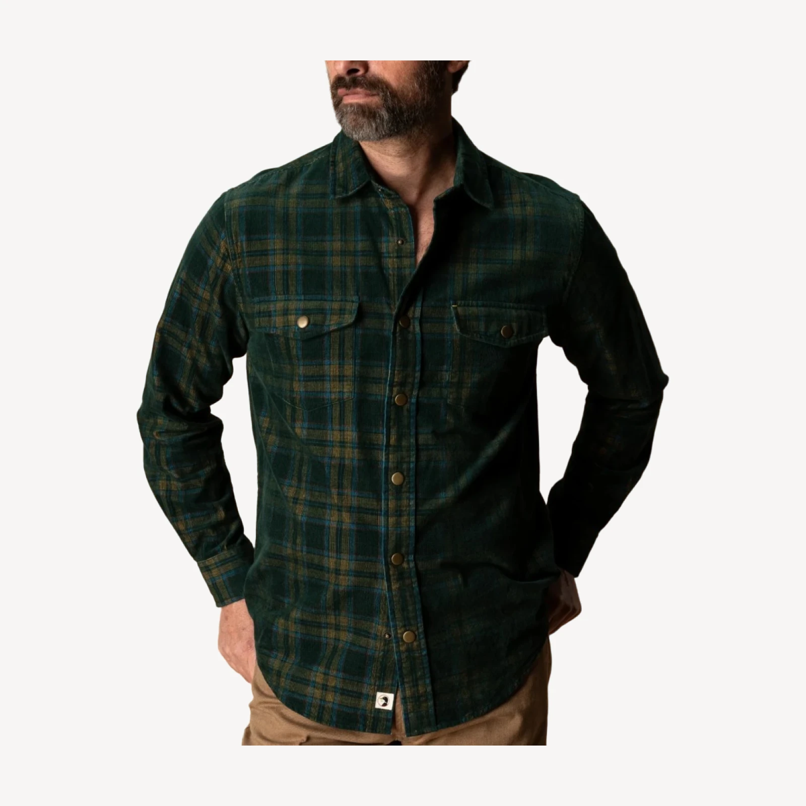 Corduroy Snap Shirt - Timberly Plaid - Pine Grove