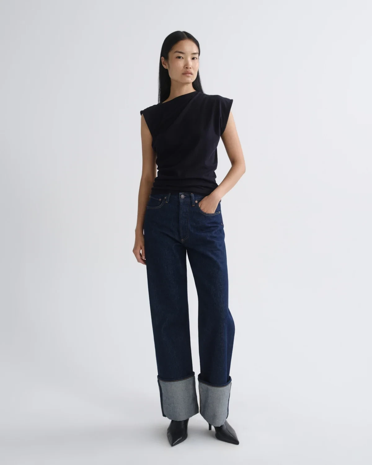 Big Cuff Jean Petite 29" in Rinse