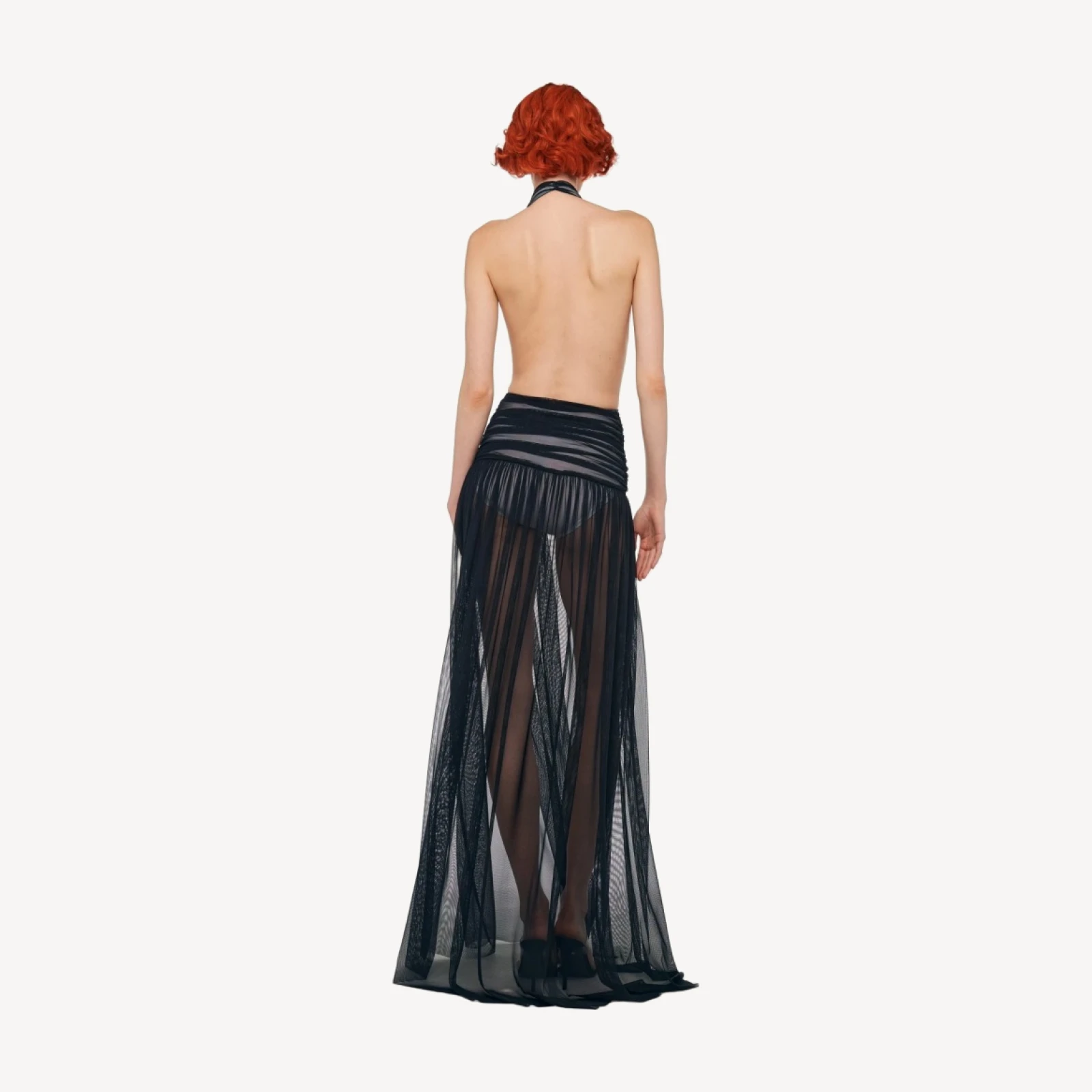 HALTER SHIRRED GOWN
