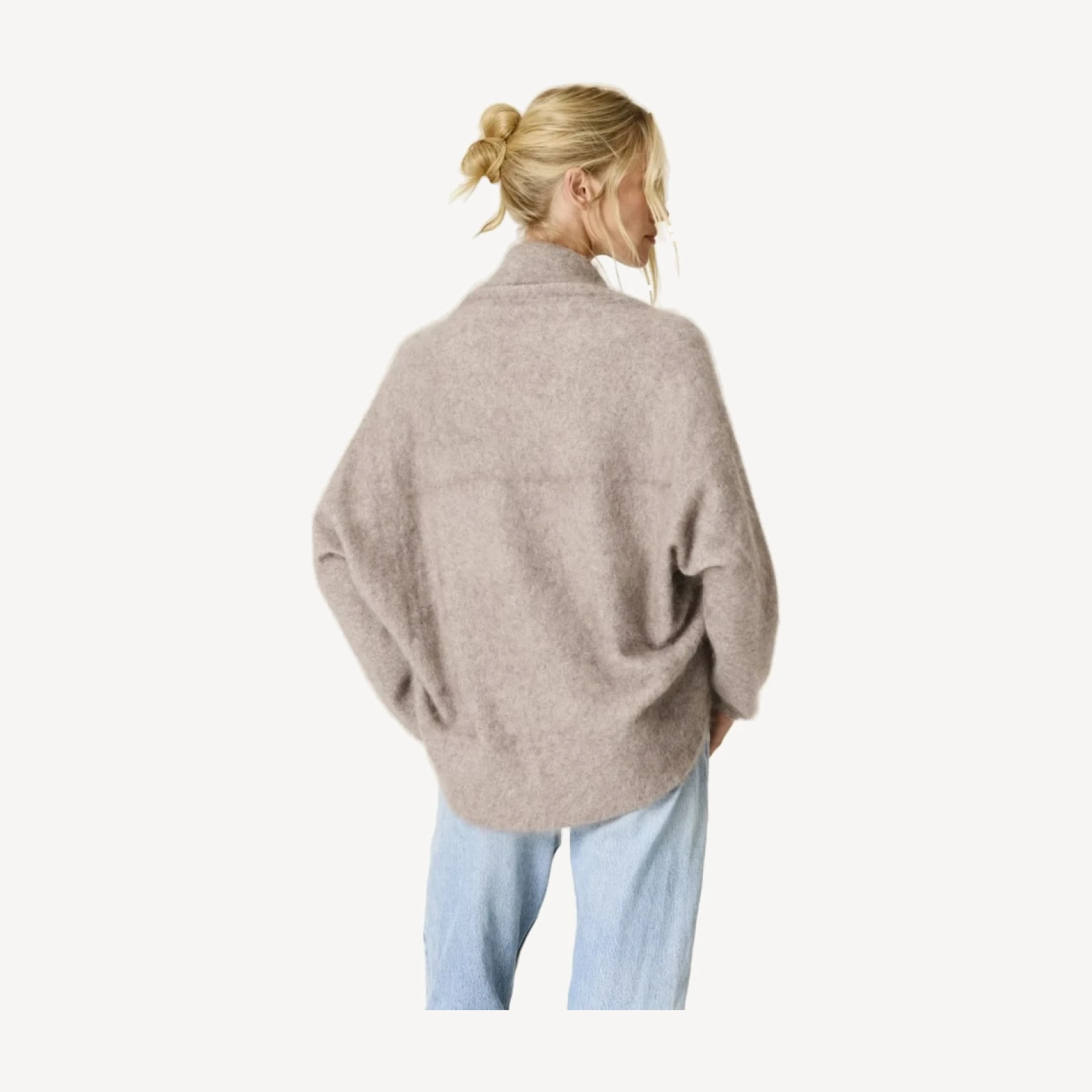 ROSALIND BRUSHED CASHMERE SHRUG - SMOKEY QUARTZ