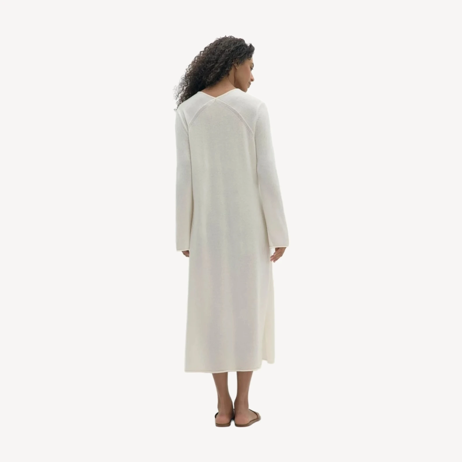ELOISE CAFTANO IN CASHMERE CON BOTTONI SUL DAVANTI - ECRÙ
