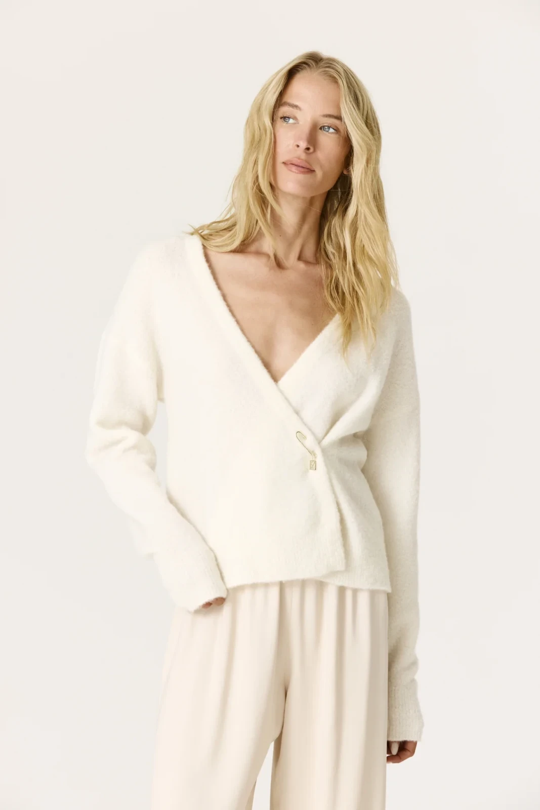 WINONA BOUCLE WRAP CARDIGAN - IVORY