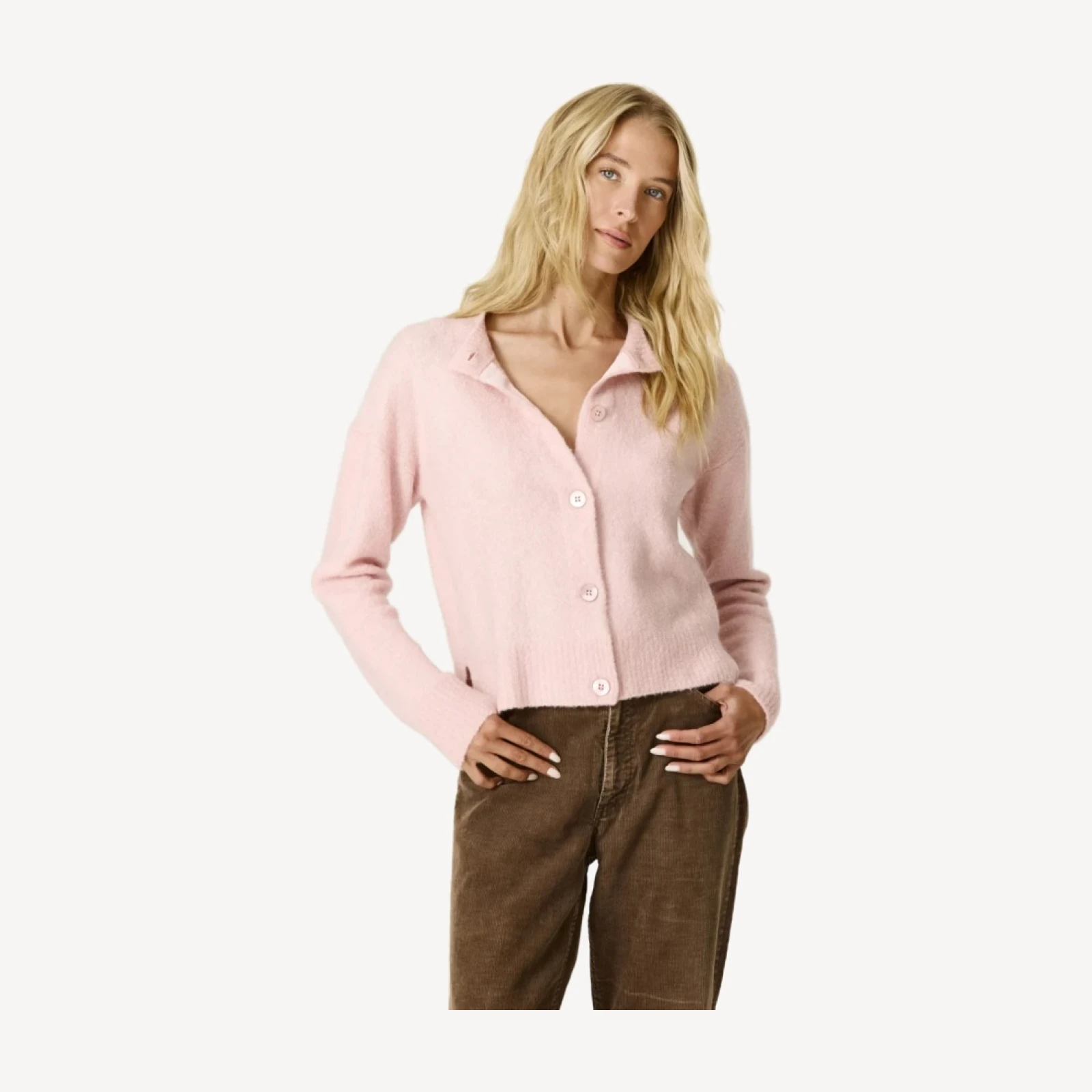 AURORA BOUCLE CARDIGAN - SHELL