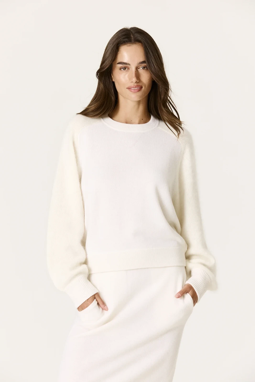 EFFIE CASHMERE SWEATSHIRT - ECRU