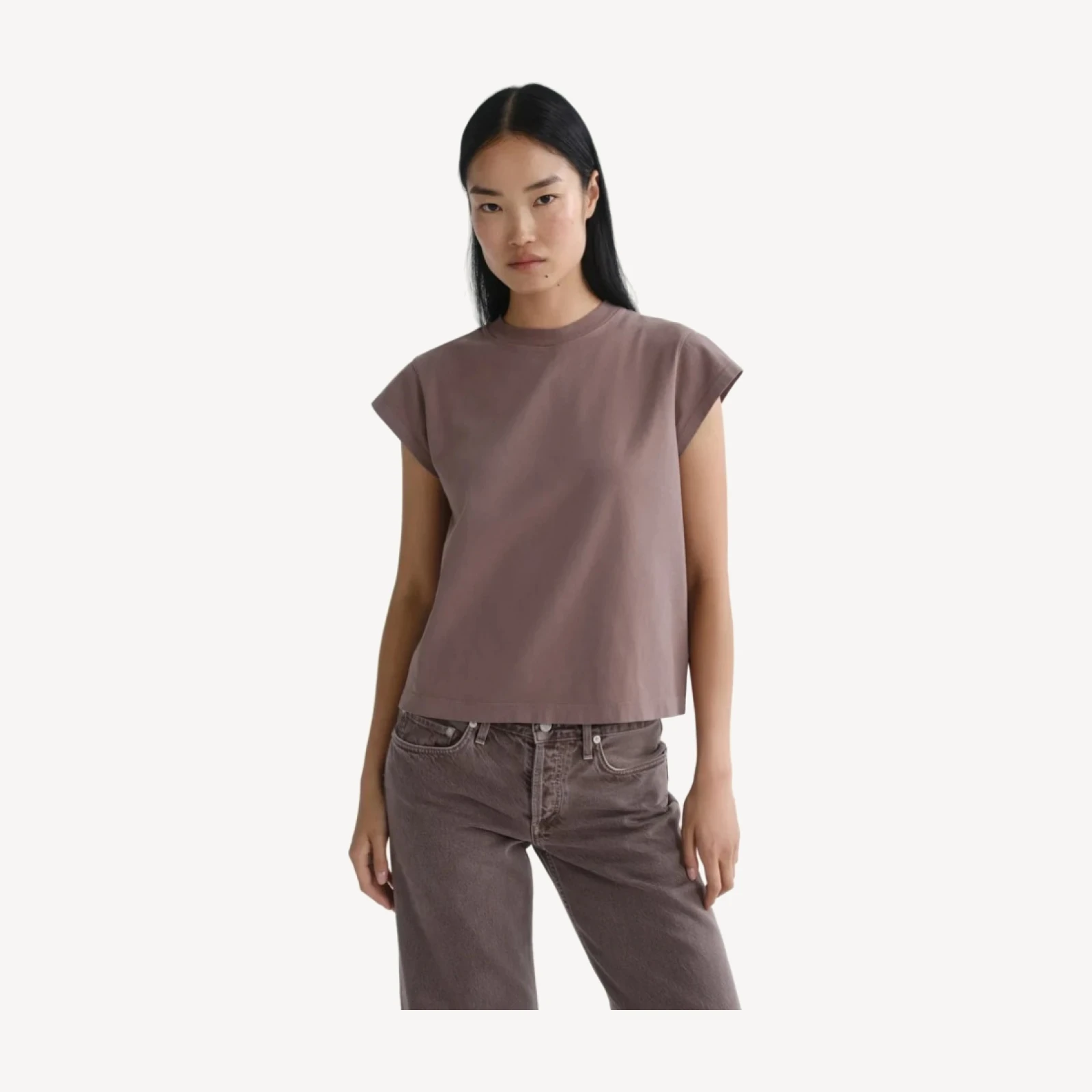 Bryce Cap Sleeve Tee in Mauvine