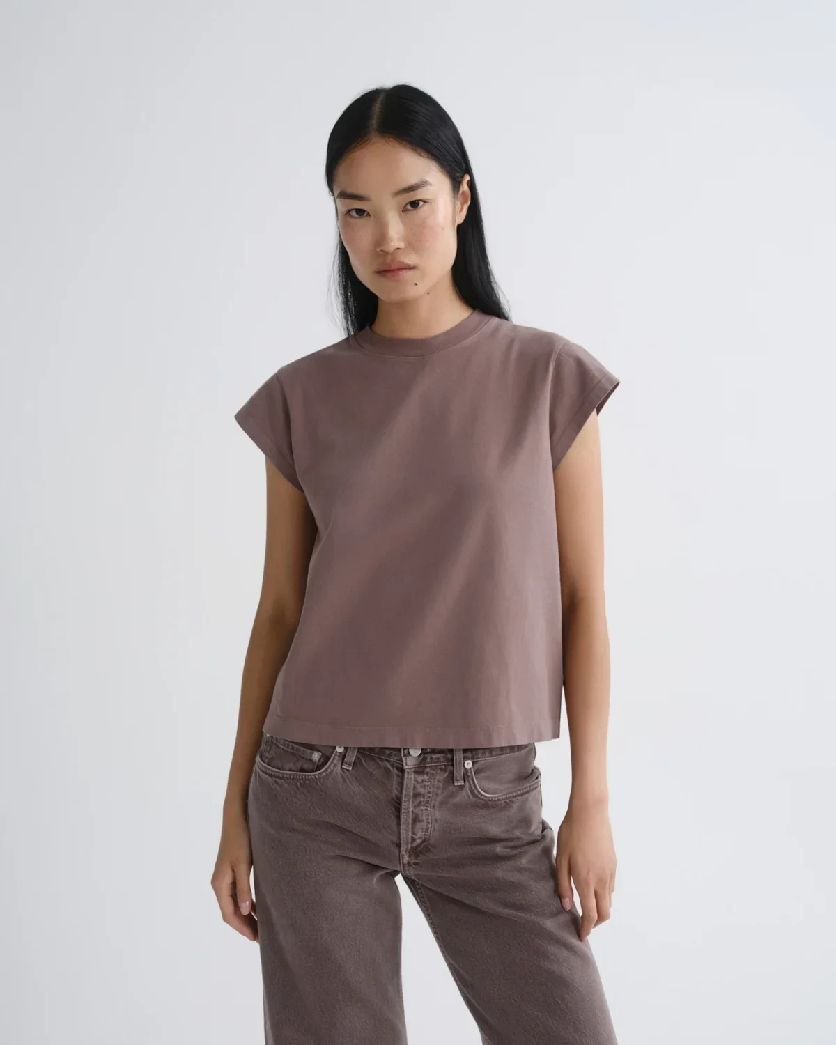 Bryce Cap Sleeve Tee in Mauvine