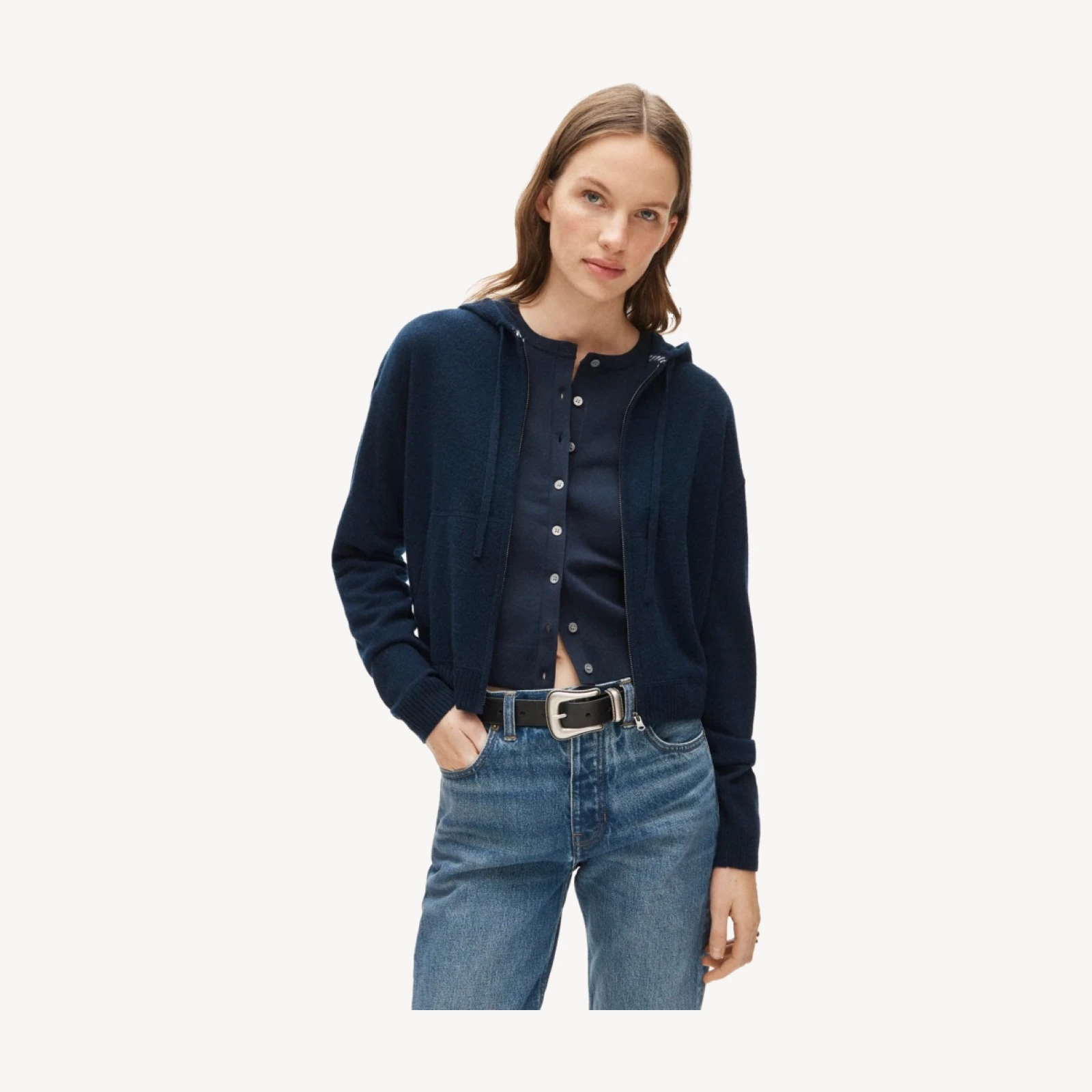 Cashmere full-zip hoodie