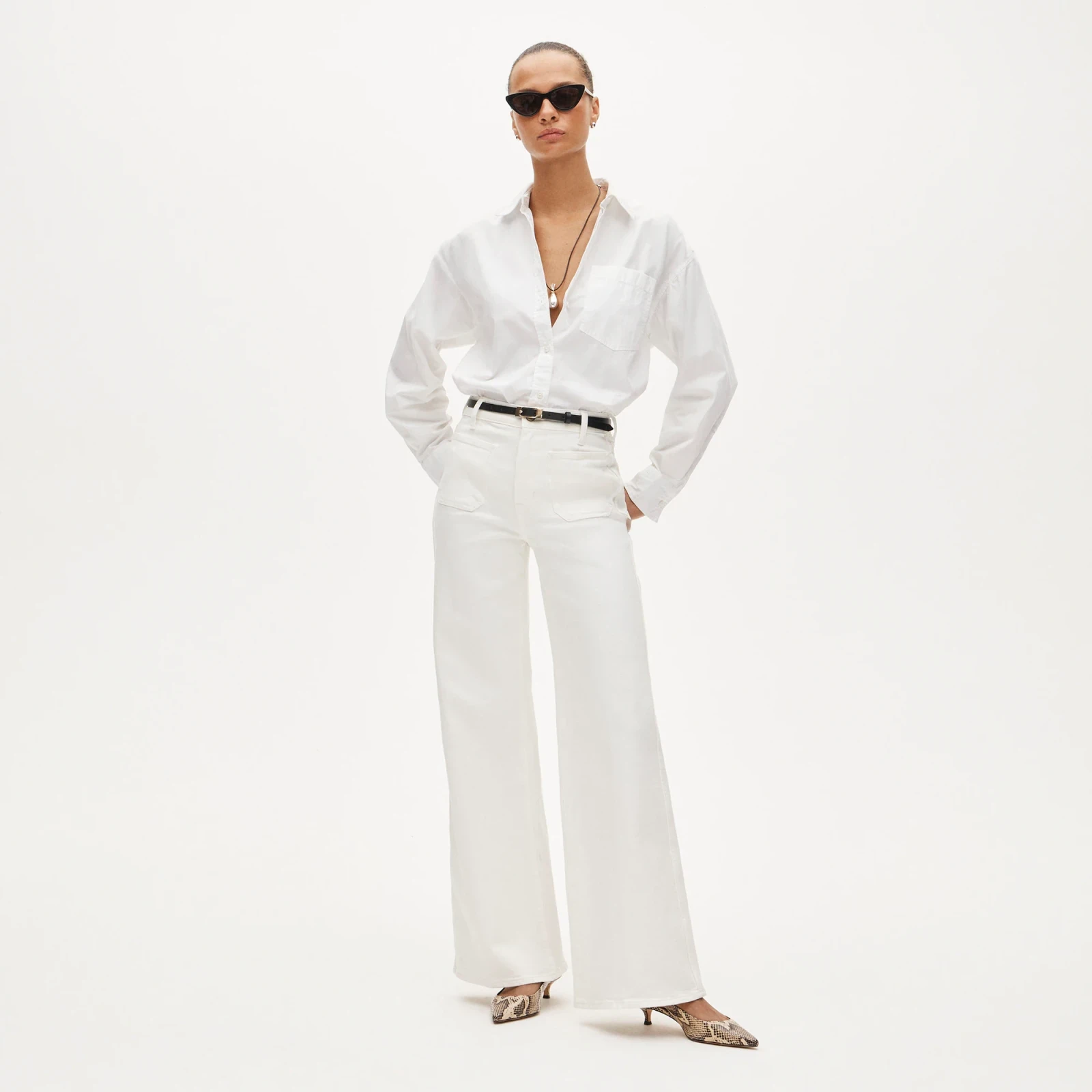 Patch-pocket denim trouser