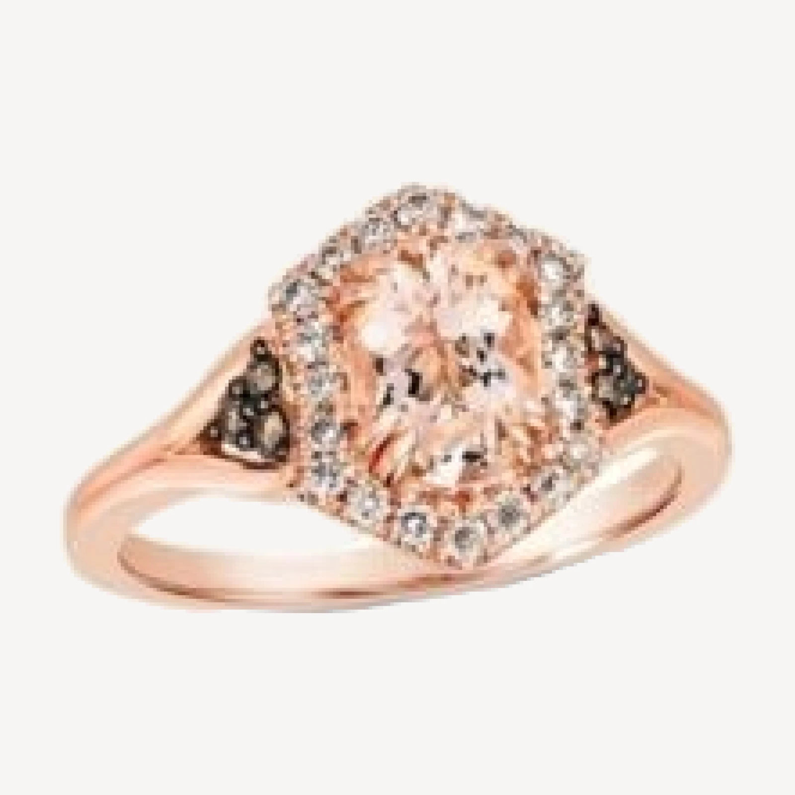 Bloomingdale's Fine Collection Morganite & Diamond Halo Ring in 14K Rose Gold