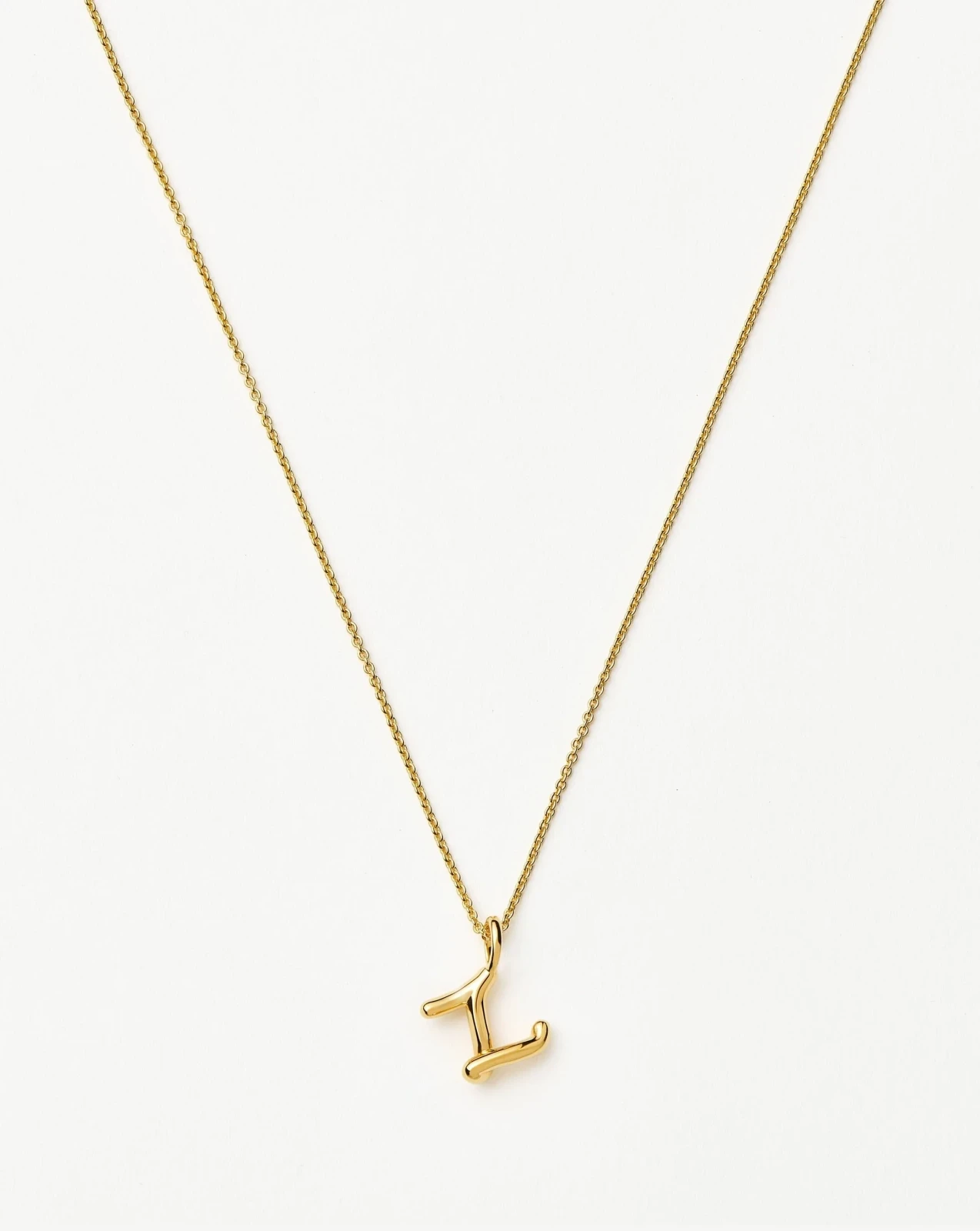 Curly Molten Mini Initial Necklace - Z | 18ct Gold Vermeil