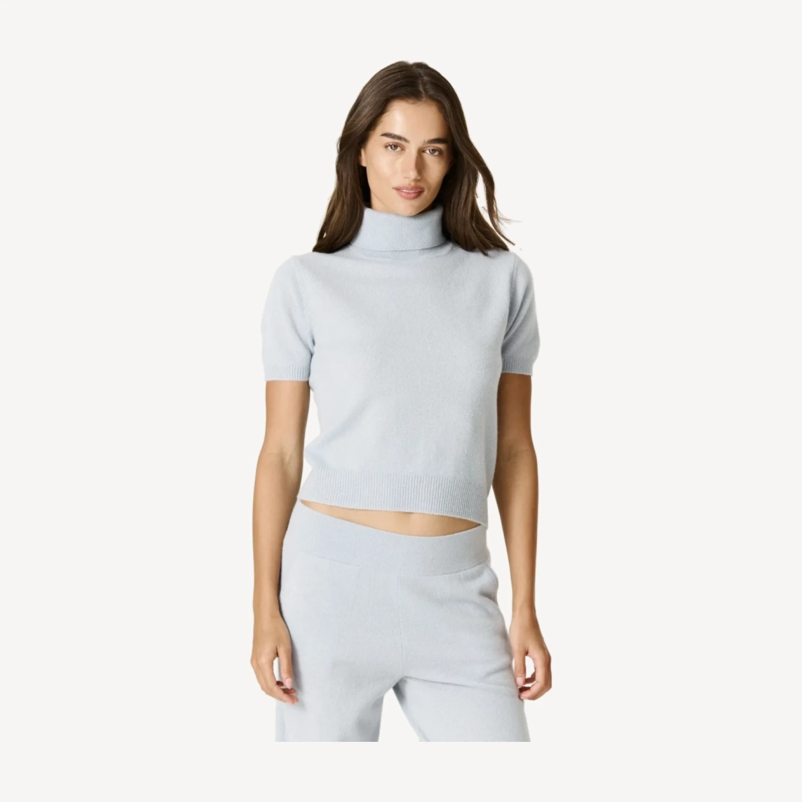 TAMSIN SHORT SLEEVE TURTLENECK - ROCOCO BLUE