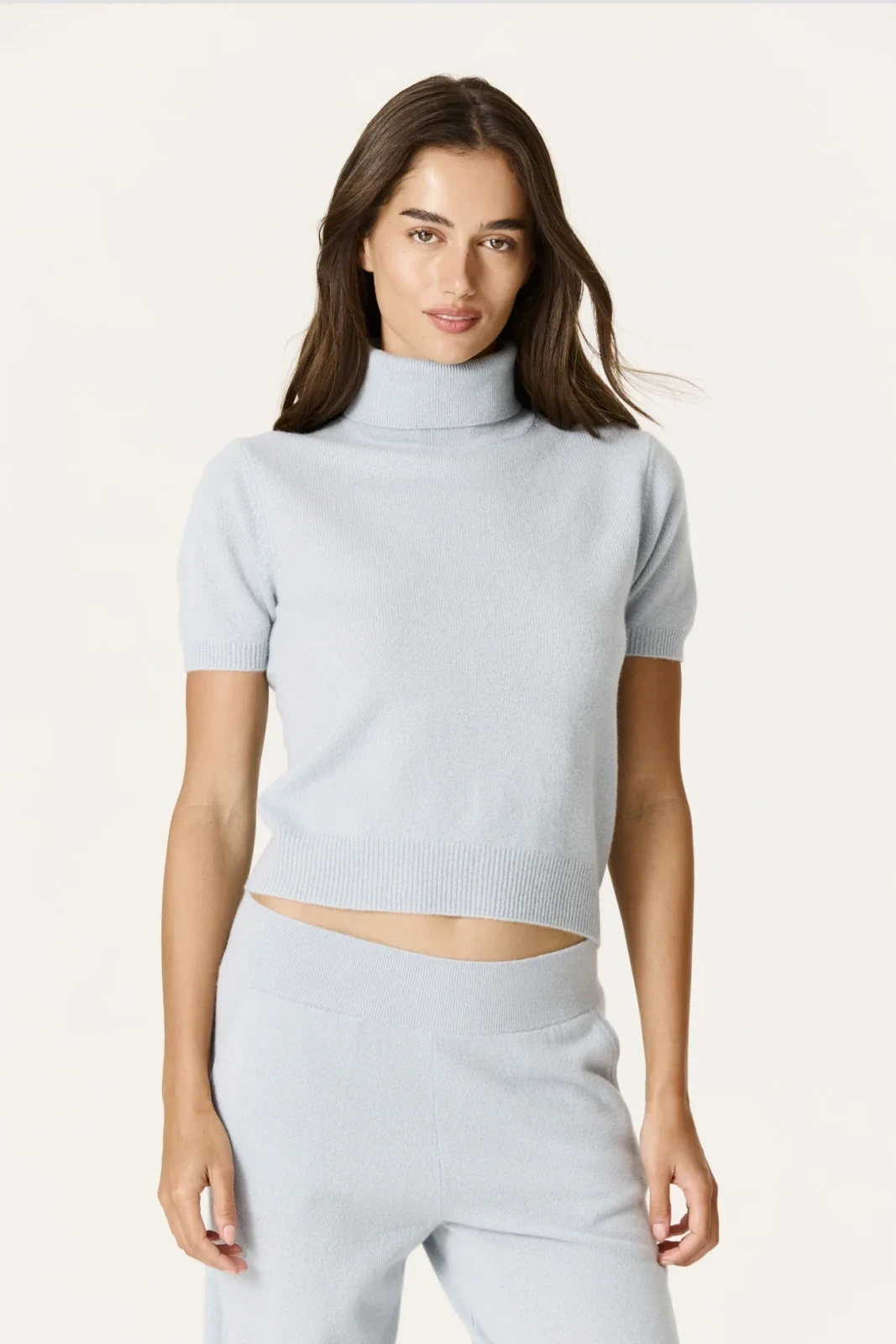 TAMSIN SHORT SLEEVE TURTLENECK - ROCOCO BLUE