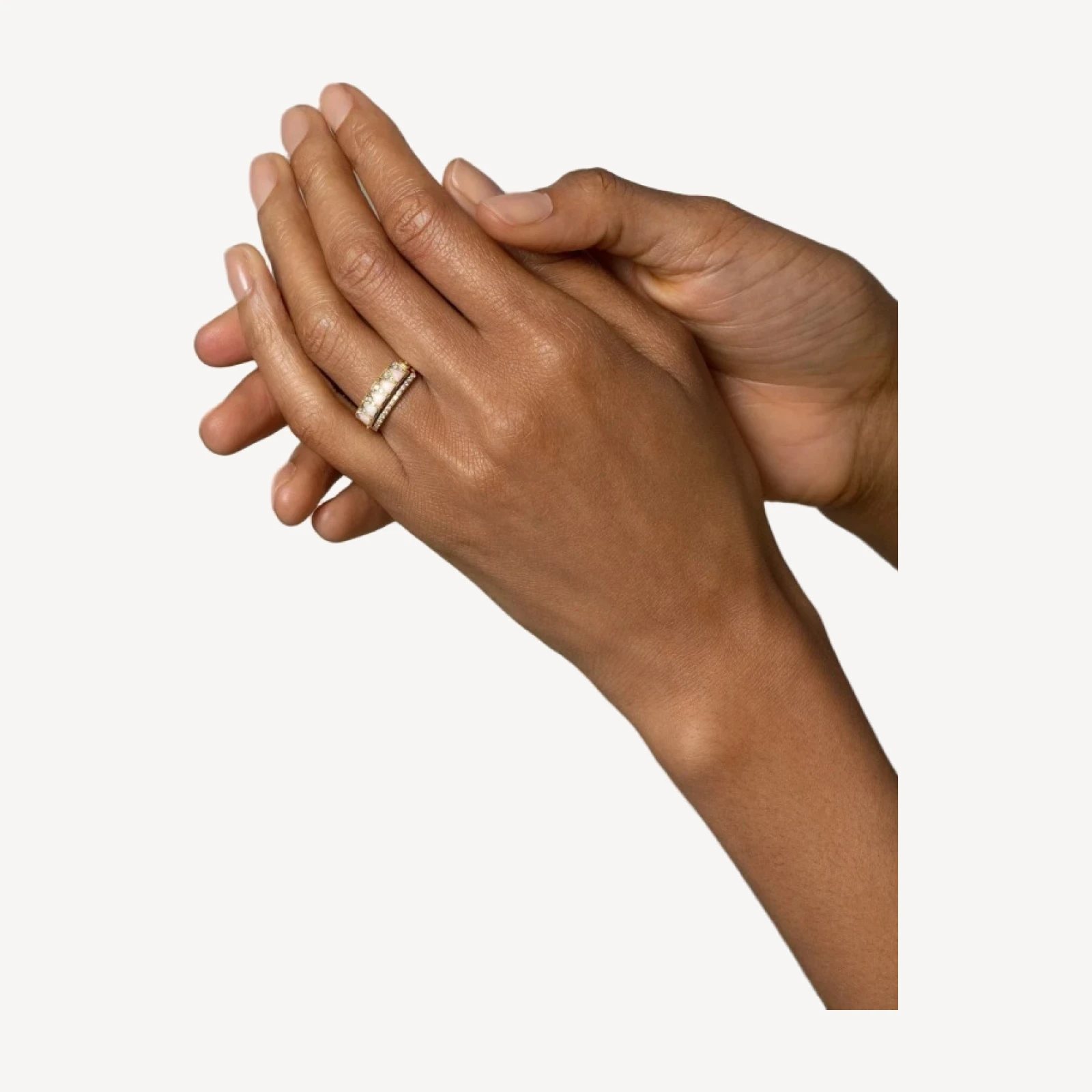 Five Triangle Ring - White Opal