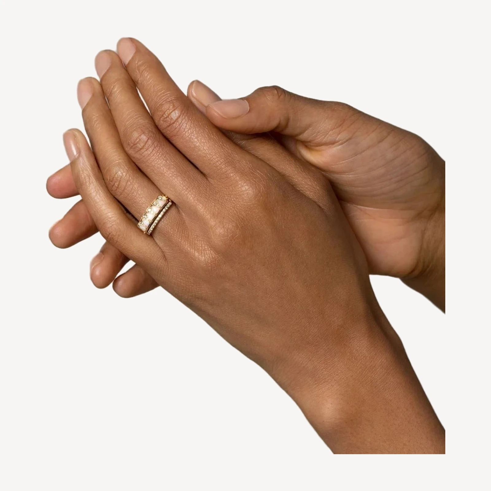 Five Triangle Ring - White Opal