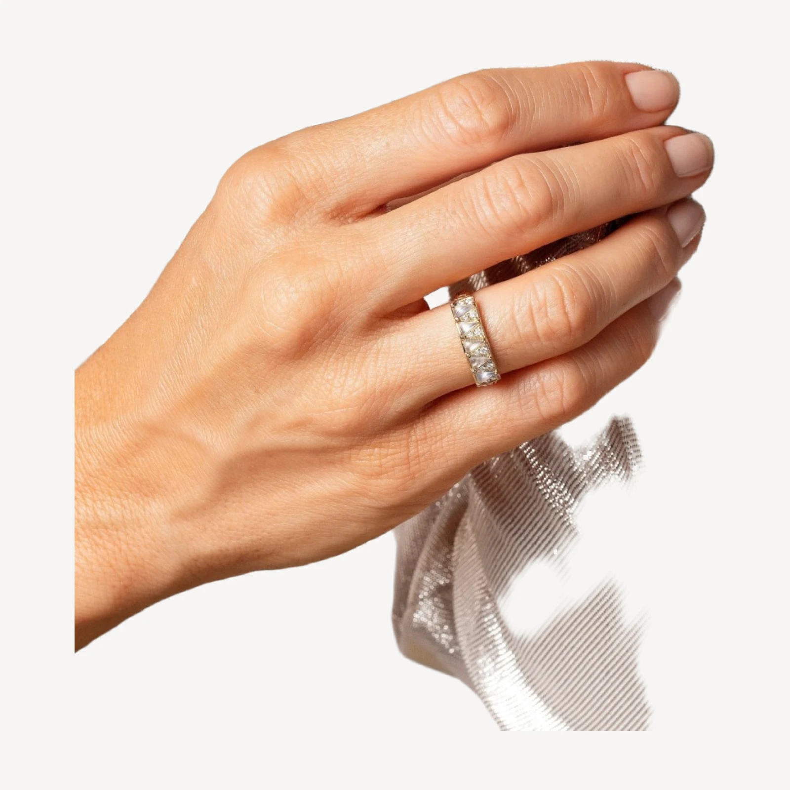 Five Triangle Ring - Blue Chalcedony