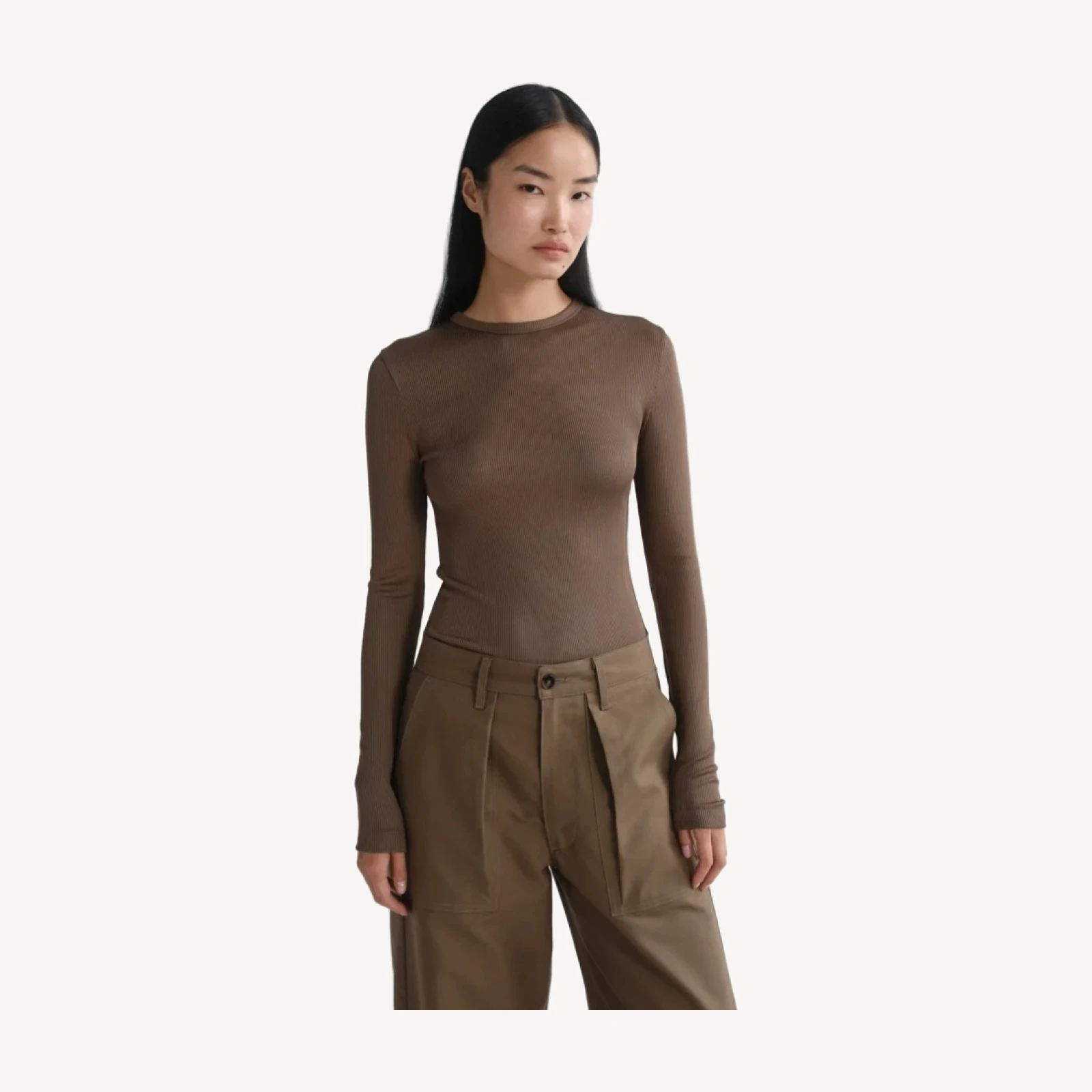 Delphi Slim Tee (Viscose) in Brunel