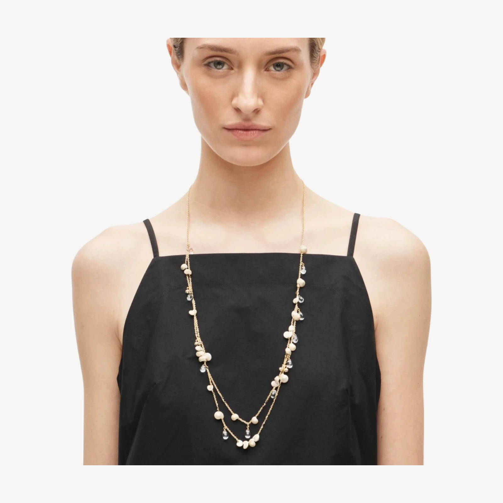 Layered shell chain necklace