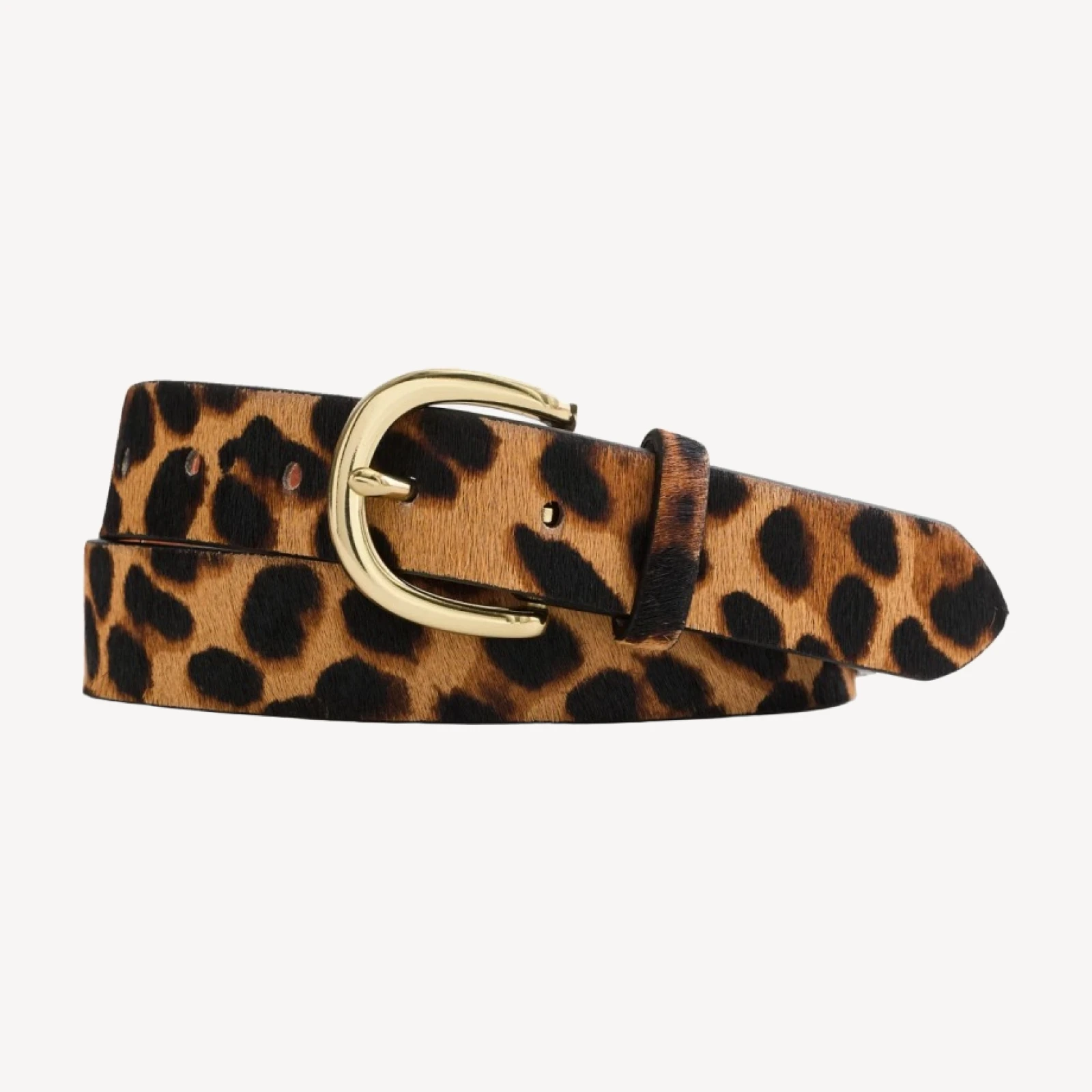 Calf hair belt in leopard