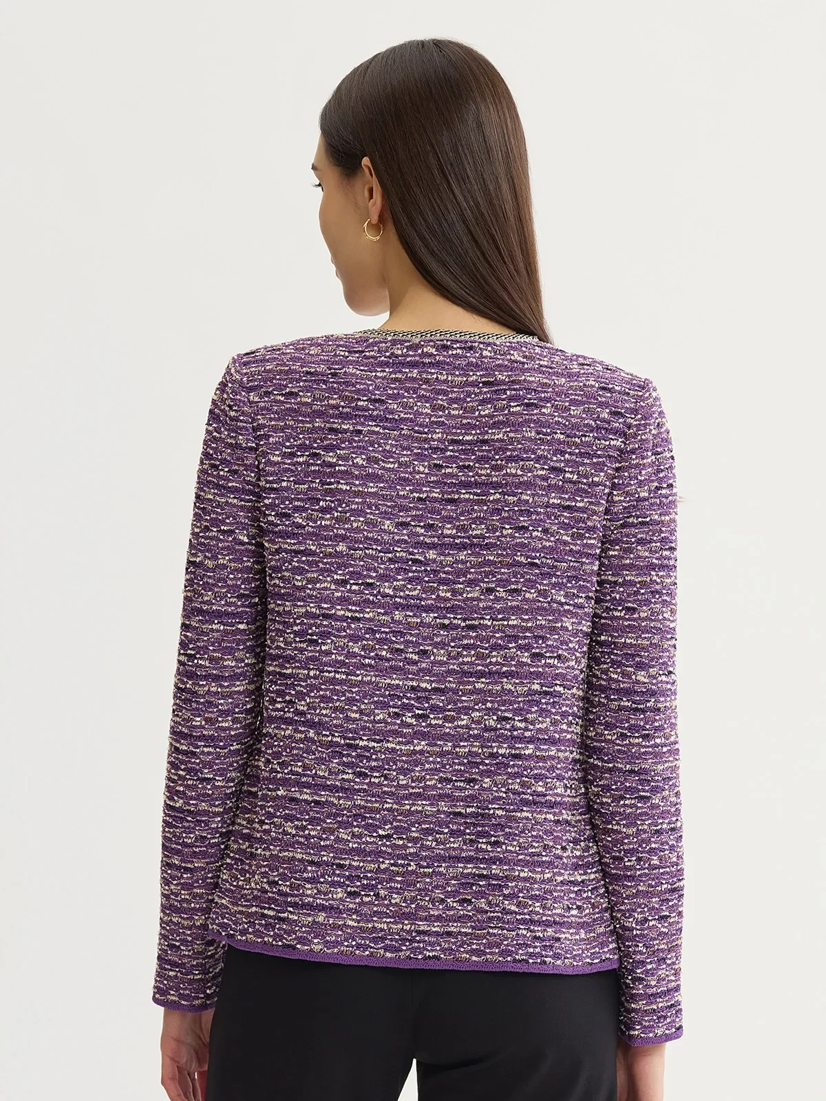 Relaxed Lurex Eyelash Ribbon Knit Jacket, photo 6
