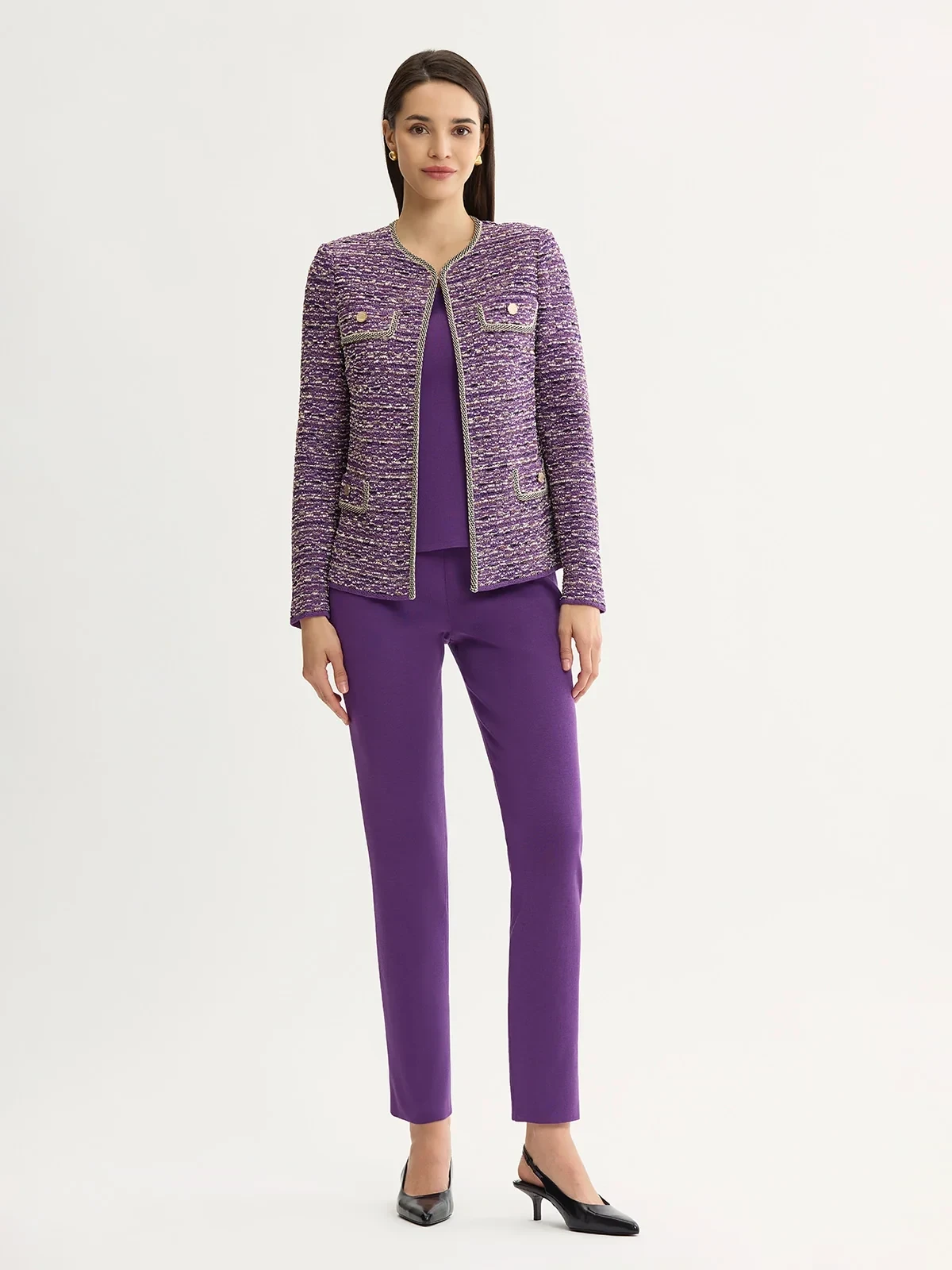 Relaxed Lurex Eyelash Ribbon Knit Jacket, photo 8
