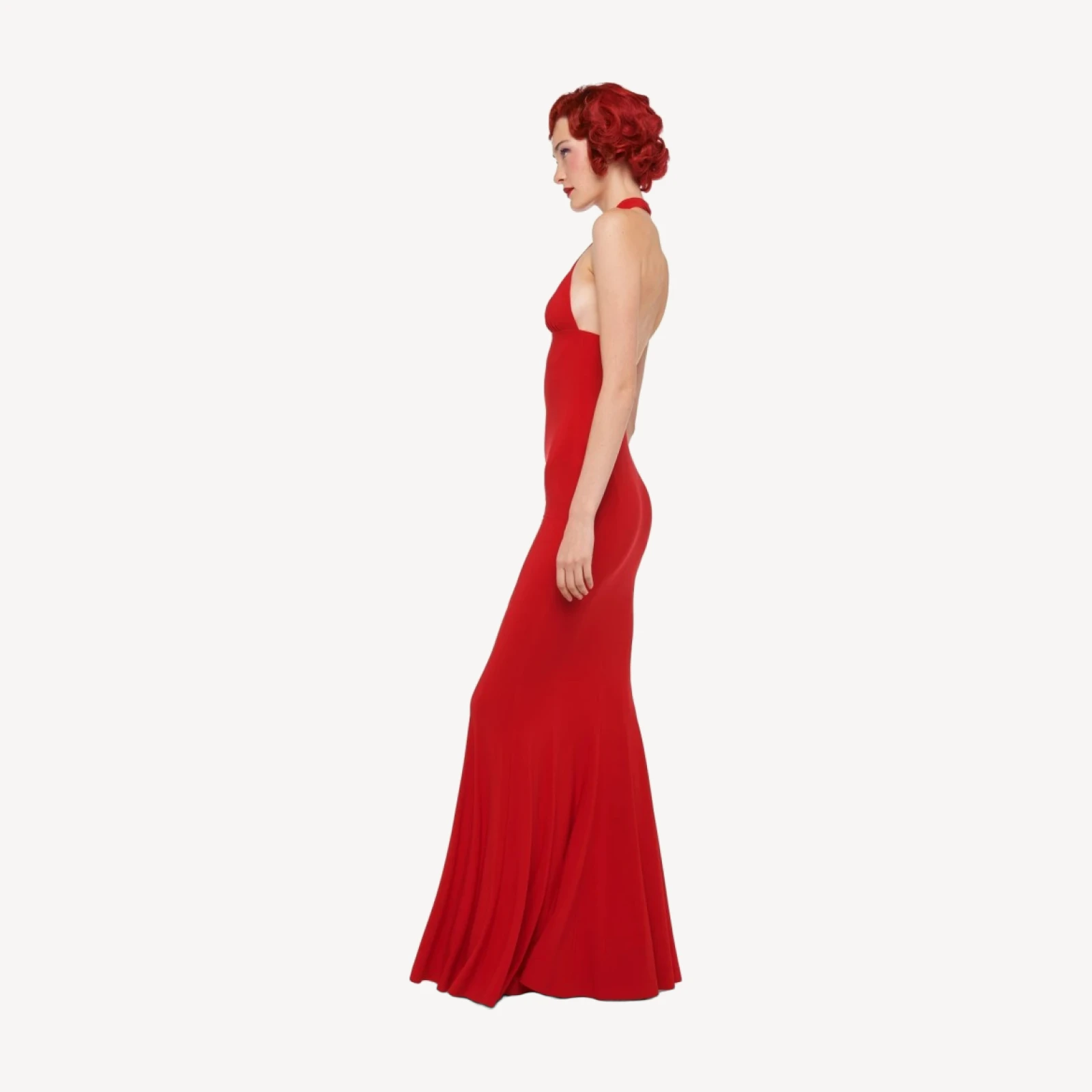 CROSS HALTER FISHTAIL GOWN