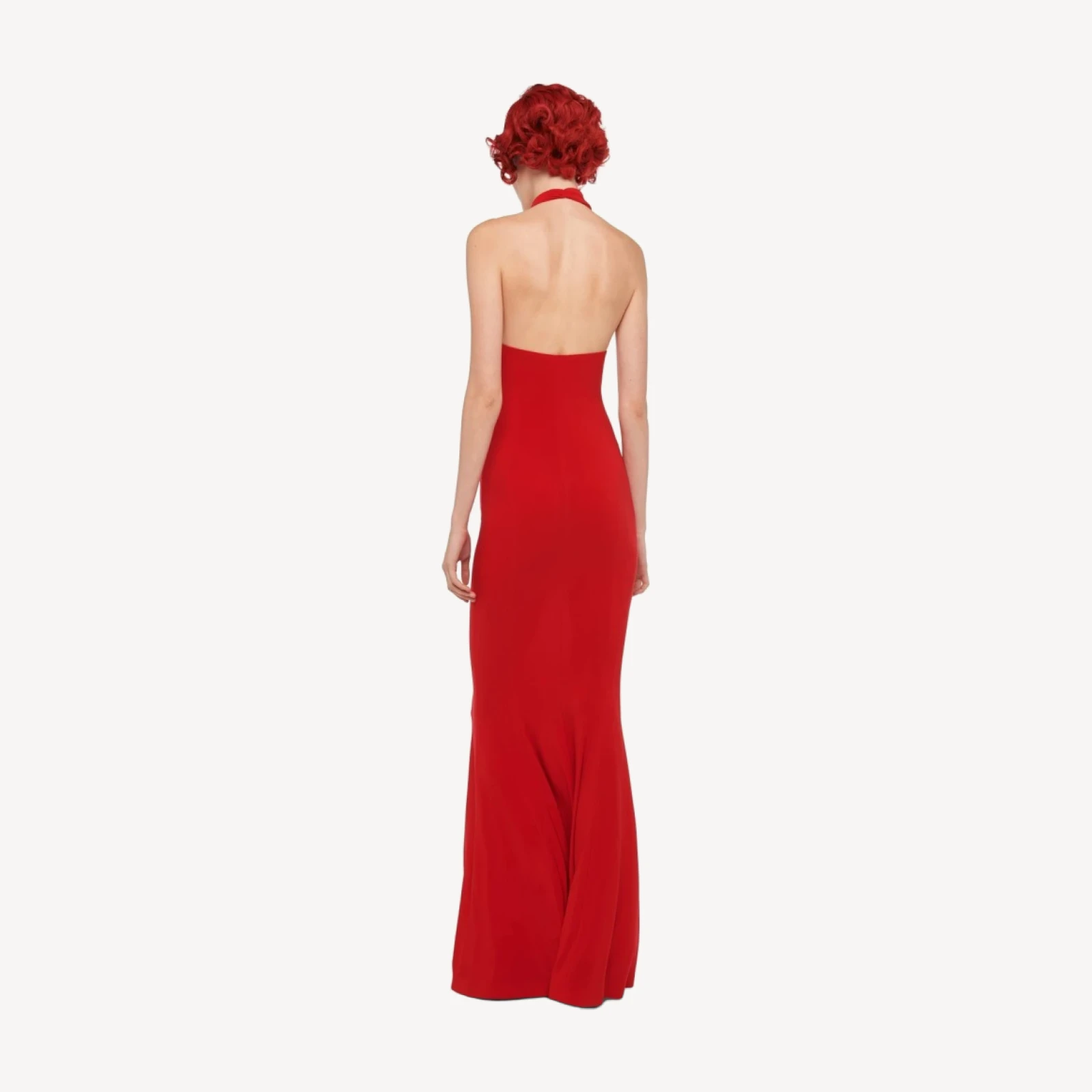 CROSS HALTER FISHTAIL GOWN
