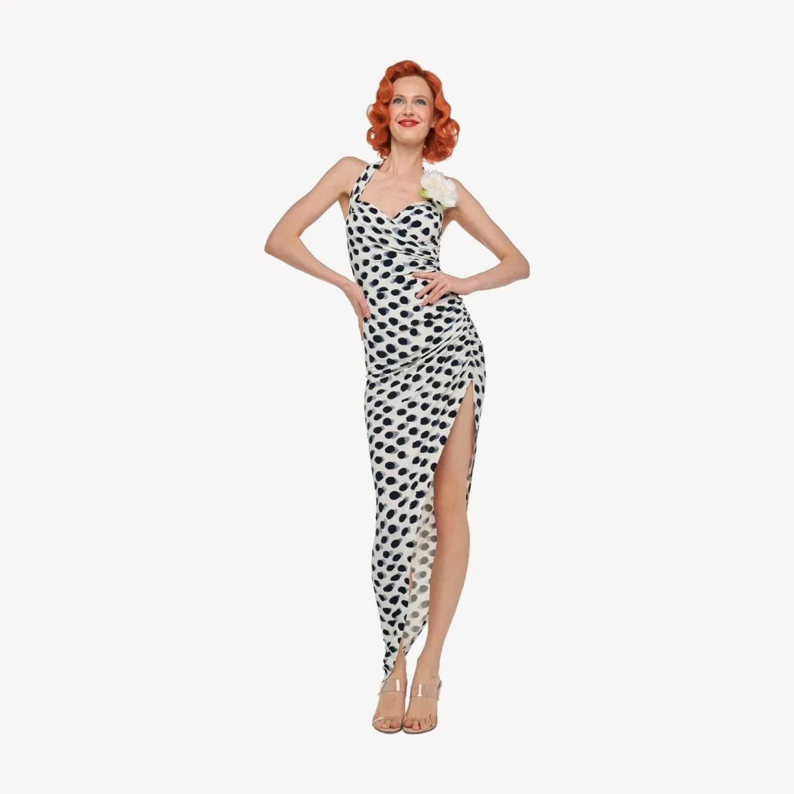 CAYLA SIDE DRAPE GOWN