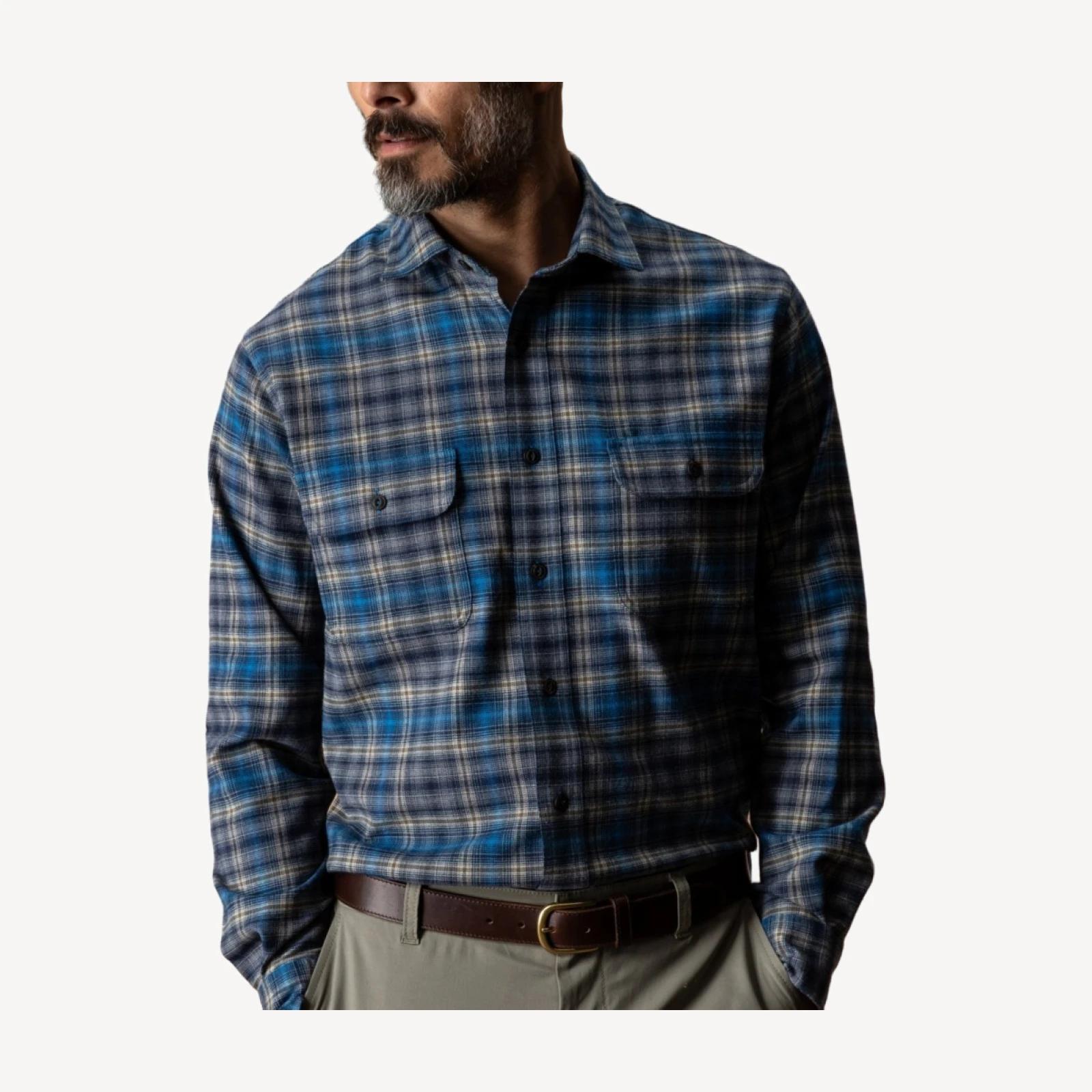 Performance Flannel Sport Shirt - Ellicot Plaid - Deep Navy
