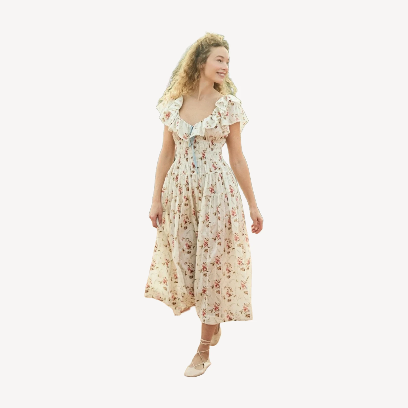 ILLIANA DRESS -- BLANC PRAIRIE ROSE