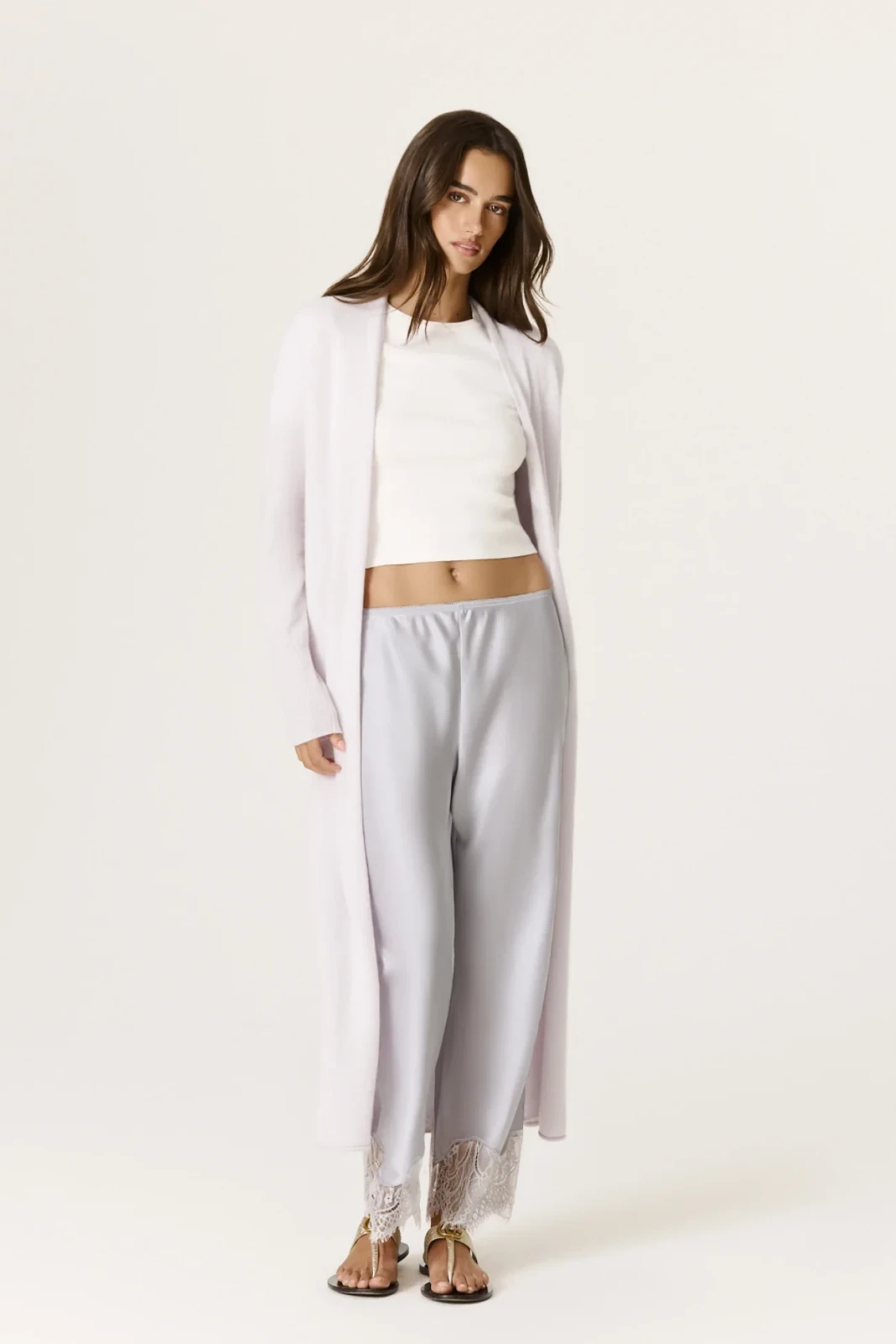 FAYE LONGLINE CASHMERE CARDIGAN - VIOLETTE