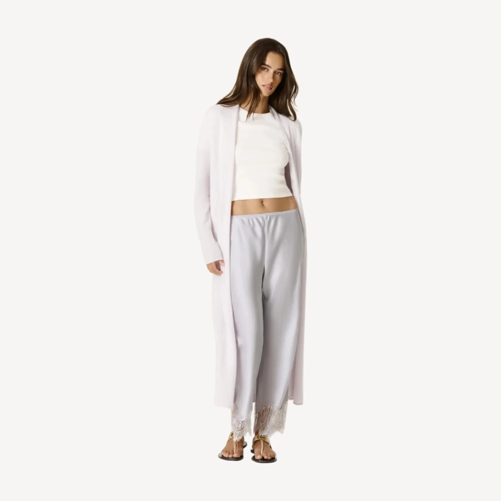 FAYE LONGLINE CASHMERE CARDIGAN - VIOLETTE