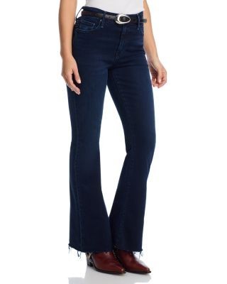 Mother Petites Lil Weekender High Rise Flared Jeans in Chip On My Shoulder