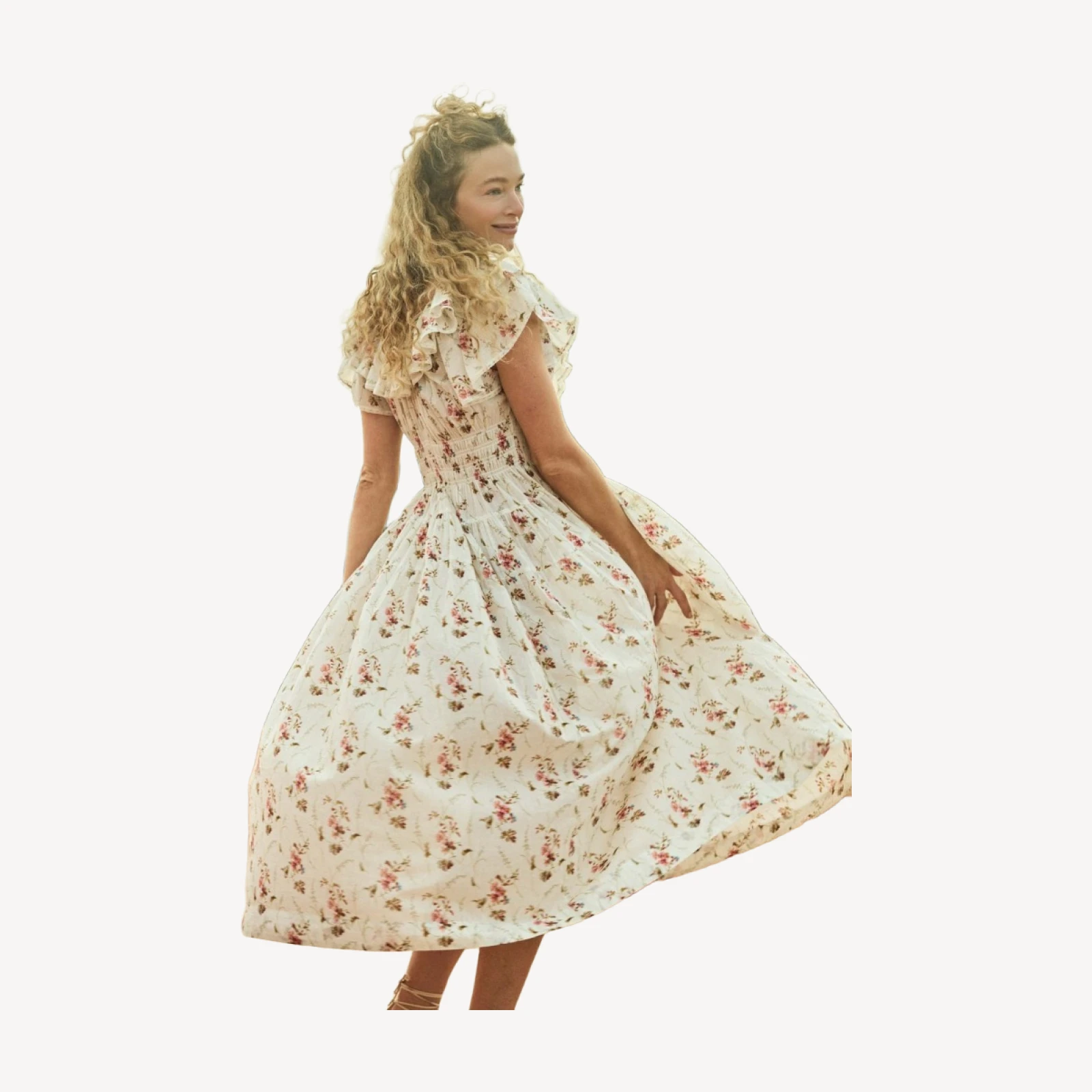 ILLIANA DRESS -- BLANC PRAIRIE ROSE