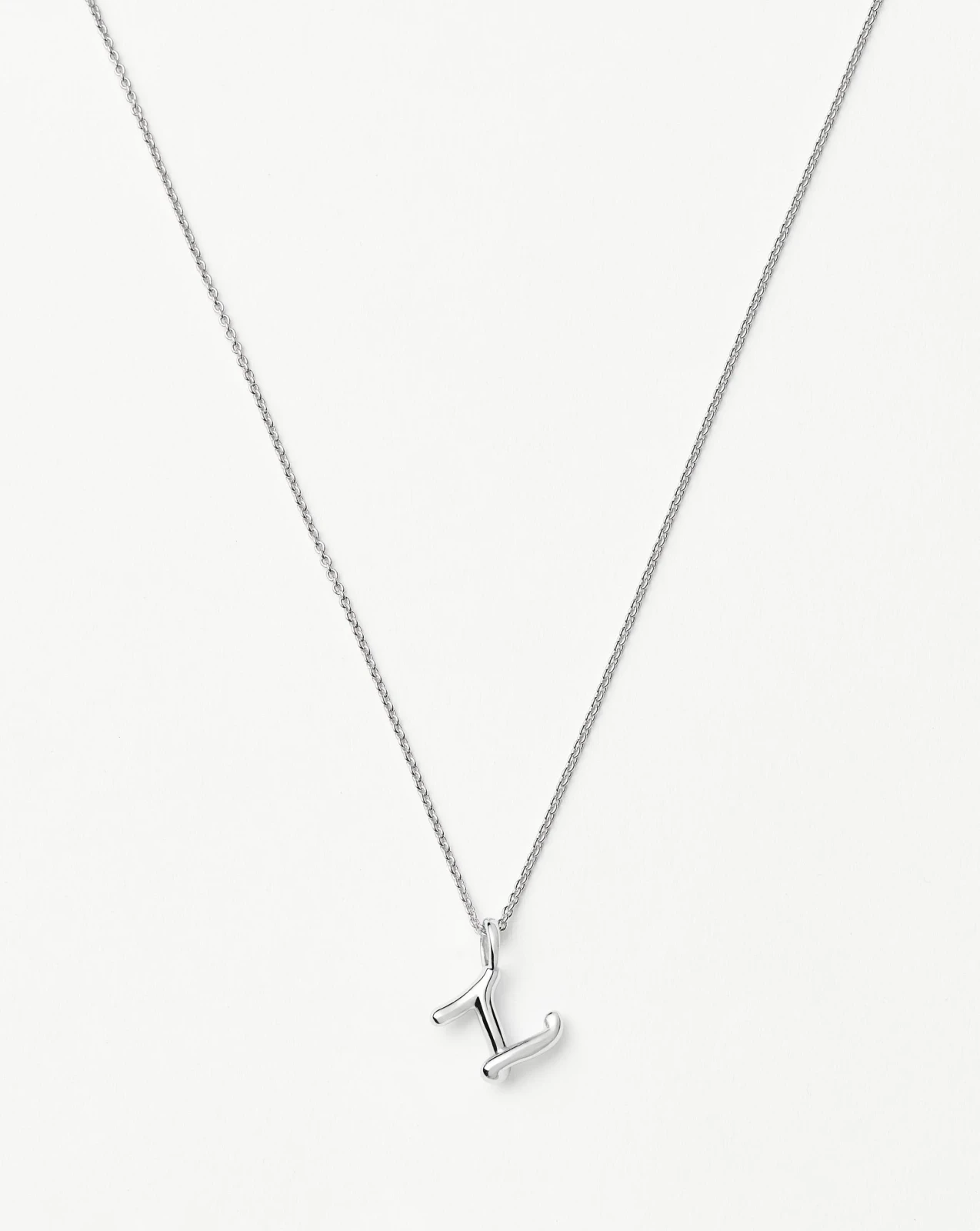 Curly Molten Mini Initial Necklace - Z | Sterling Silver