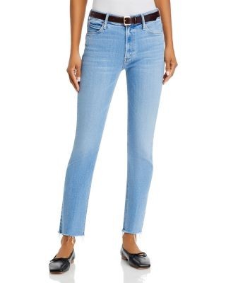 Mother Dazzler Mid Rise Ankle Fray Jeans in Blessing in Disguise
