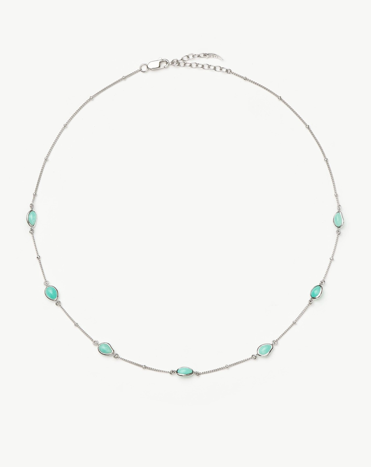 Magma Gemstone Charm Choker | Sterling Silver/Amazonite