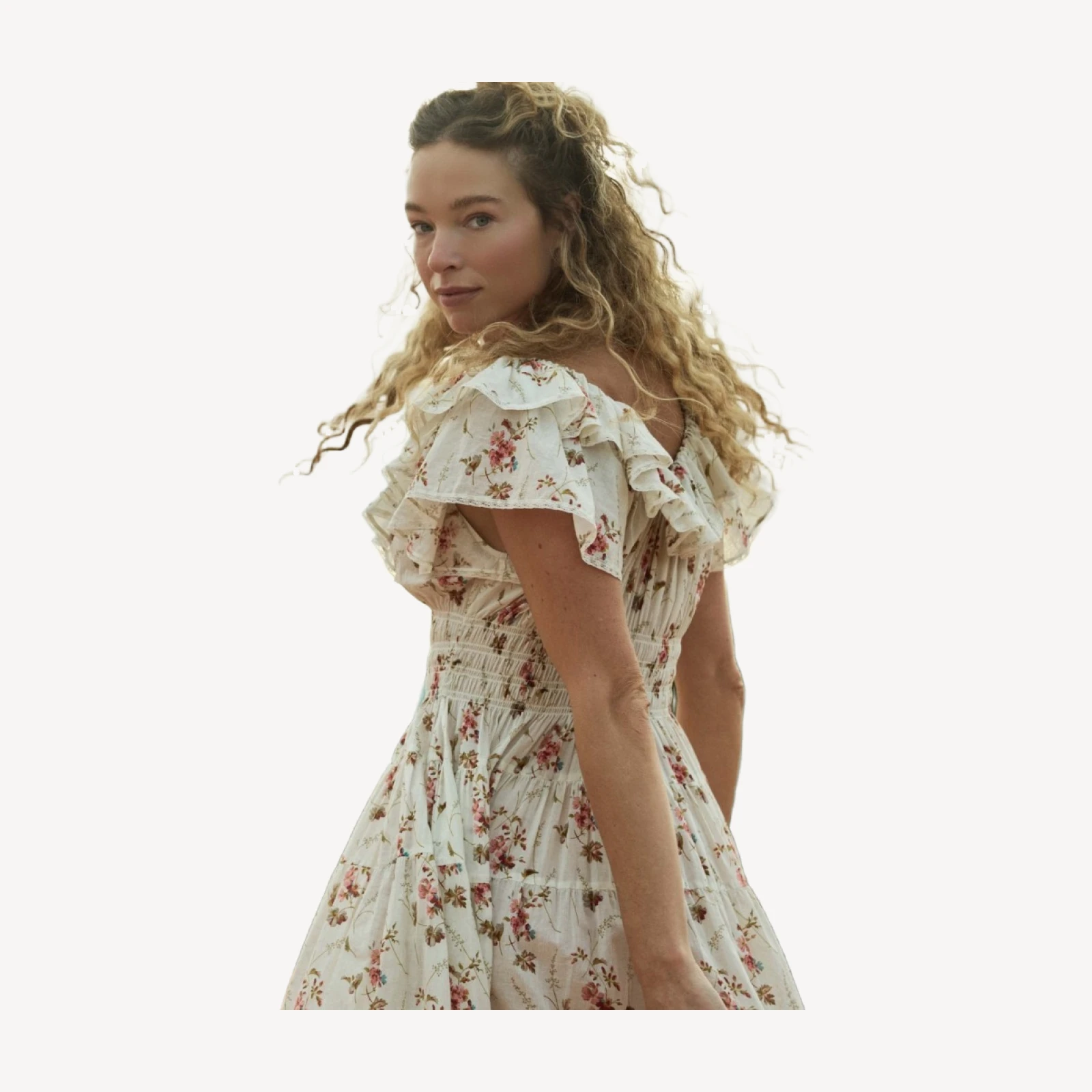 ILLIANA DRESS -- BLANC PRAIRIE ROSE