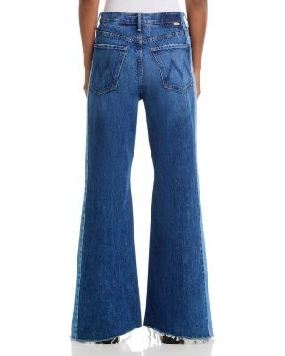 Mother The Tux Sidestepper Sneak High Rise Flare Jeans in Double Take