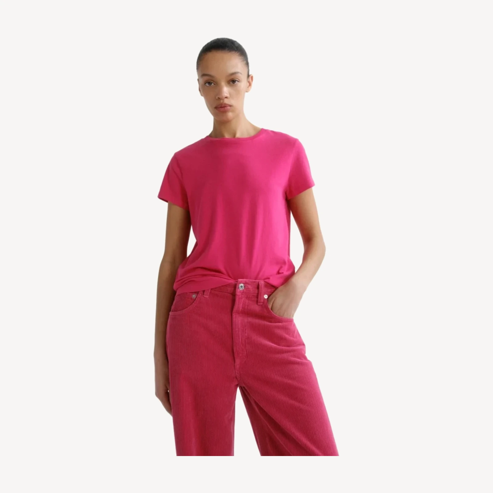 Long Line Adine Tee in Cerise