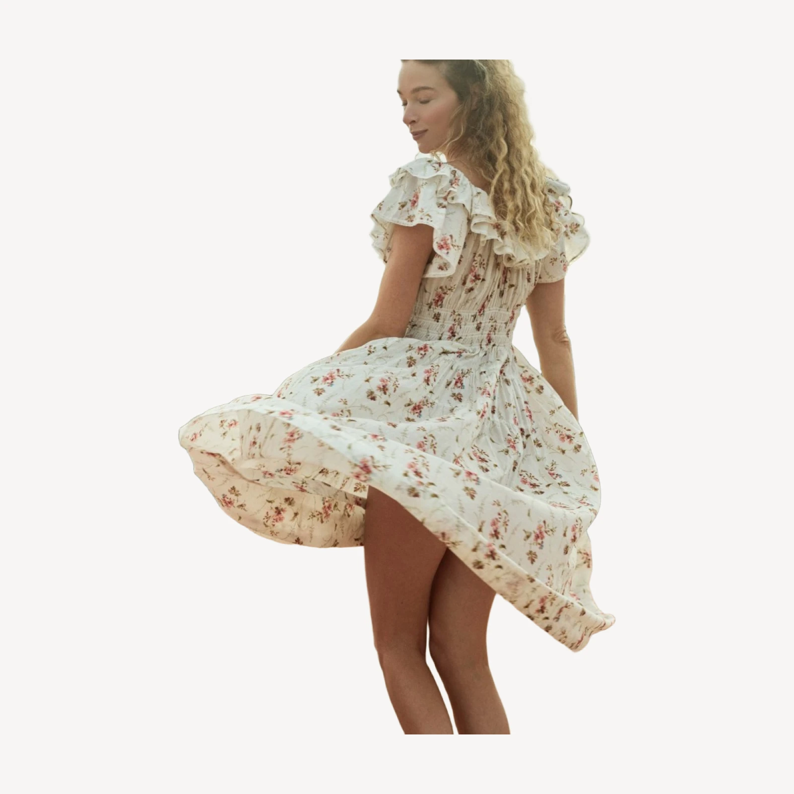 ILLIANA DRESS -- BLANC PRAIRIE ROSE