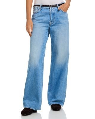 Mother The Rerun Zip Sneak High Rise Wide Jeans in Last Bite
