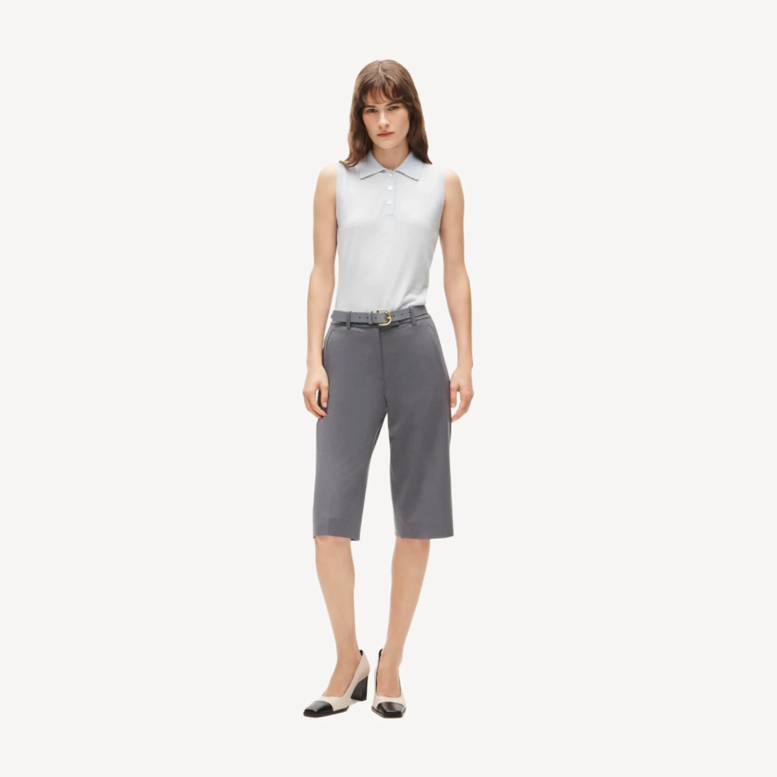 Trouser culotte in lightspun wool blend