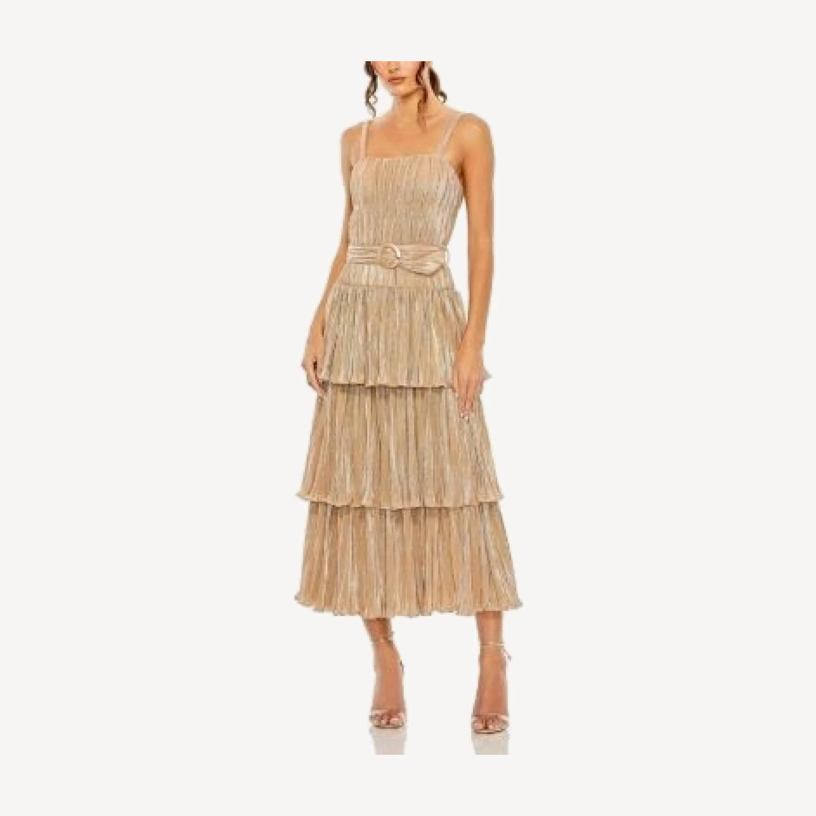 Mac Duggal Ruffle Tiered Buckle Detail Dress