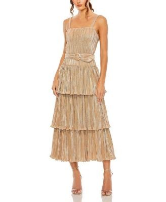 Mac Duggal Ruffle Tiered Buckle Detail Dress