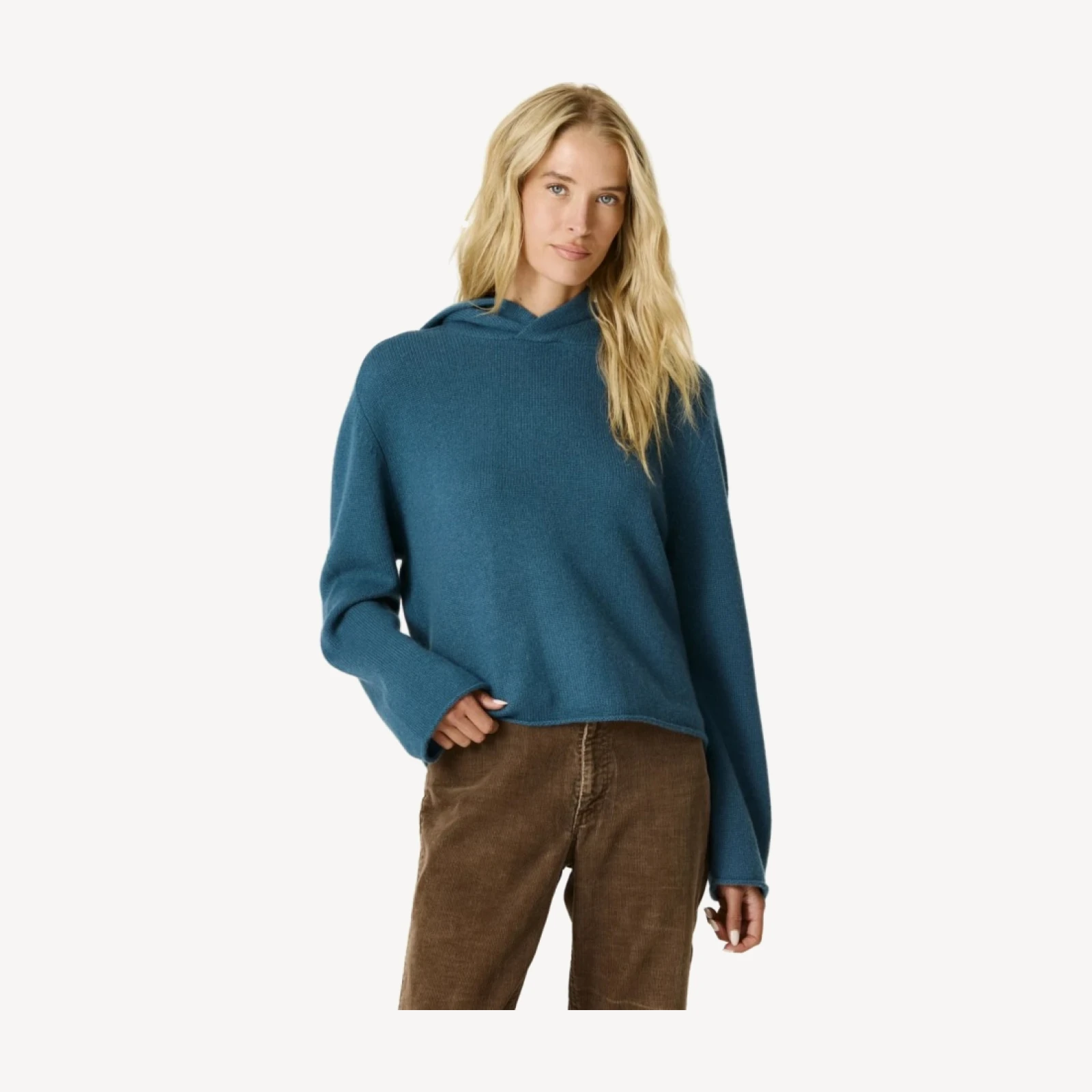 MAI CASHMERE HOODIE - FRENCH TEAL