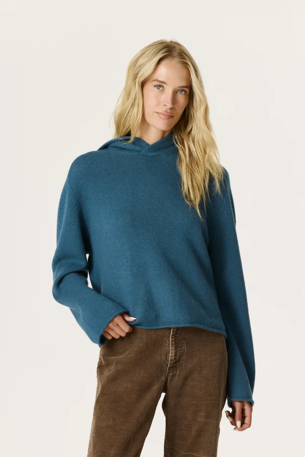MAI CASHMERE HOODIE - FRENCH TEAL