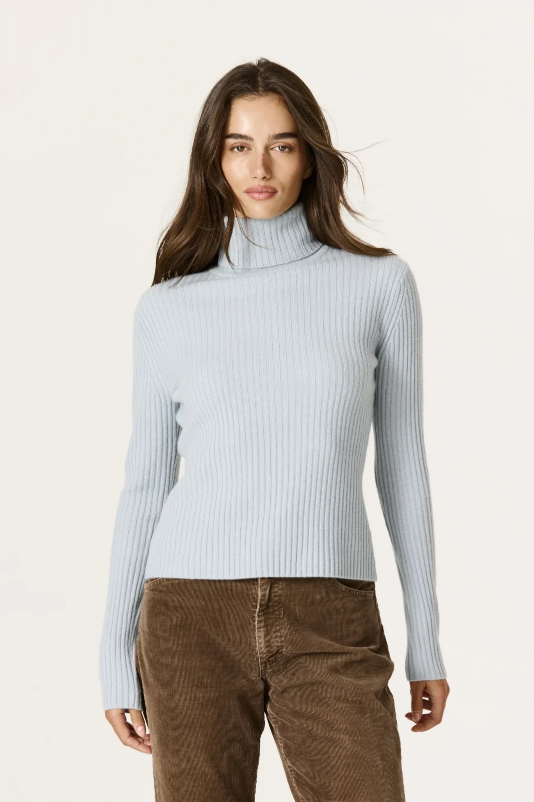 HELLY RIBBED TURTLENECK - ROCOCO BLUE
