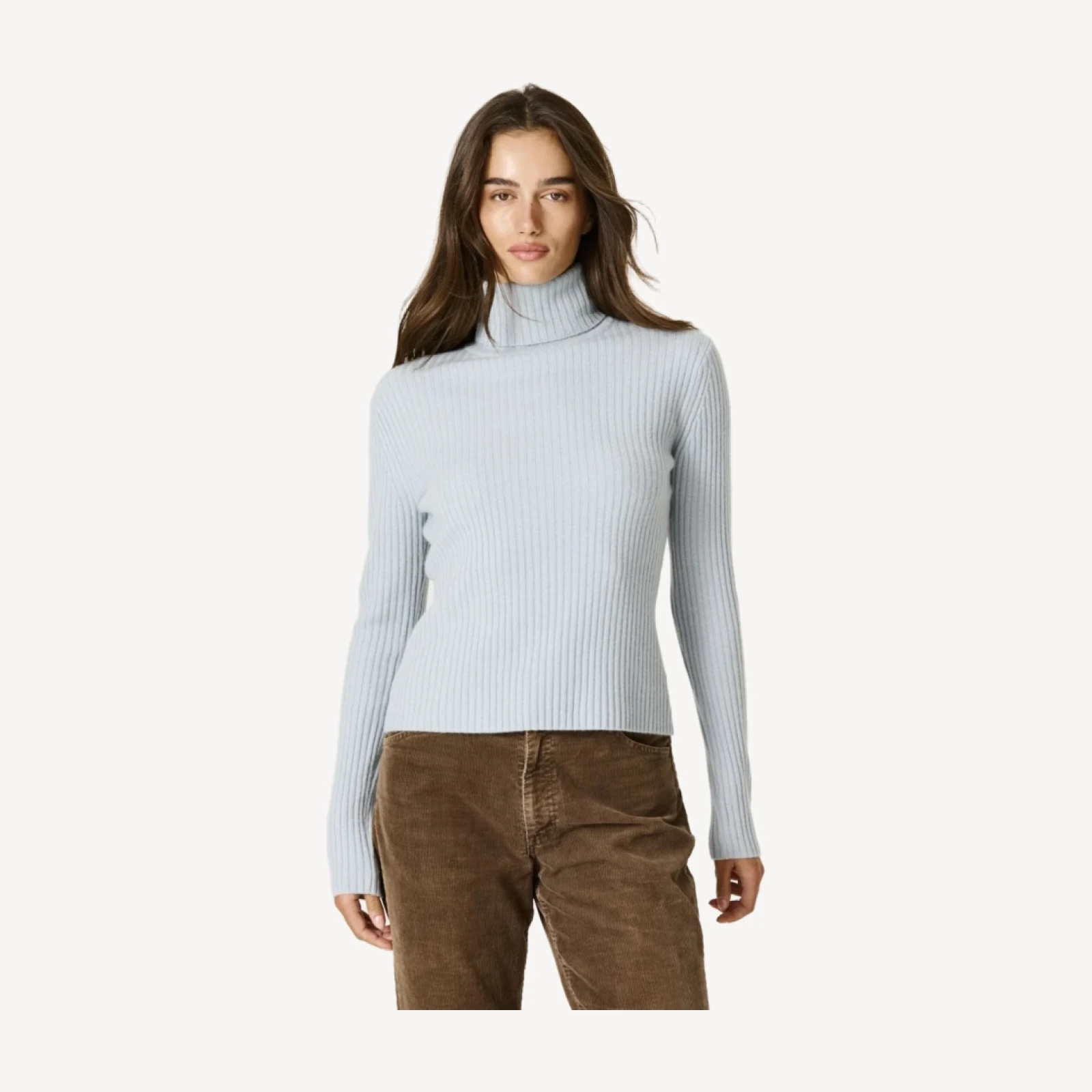 HELLY RIBBED TURTLENECK - ROCOCO BLUE