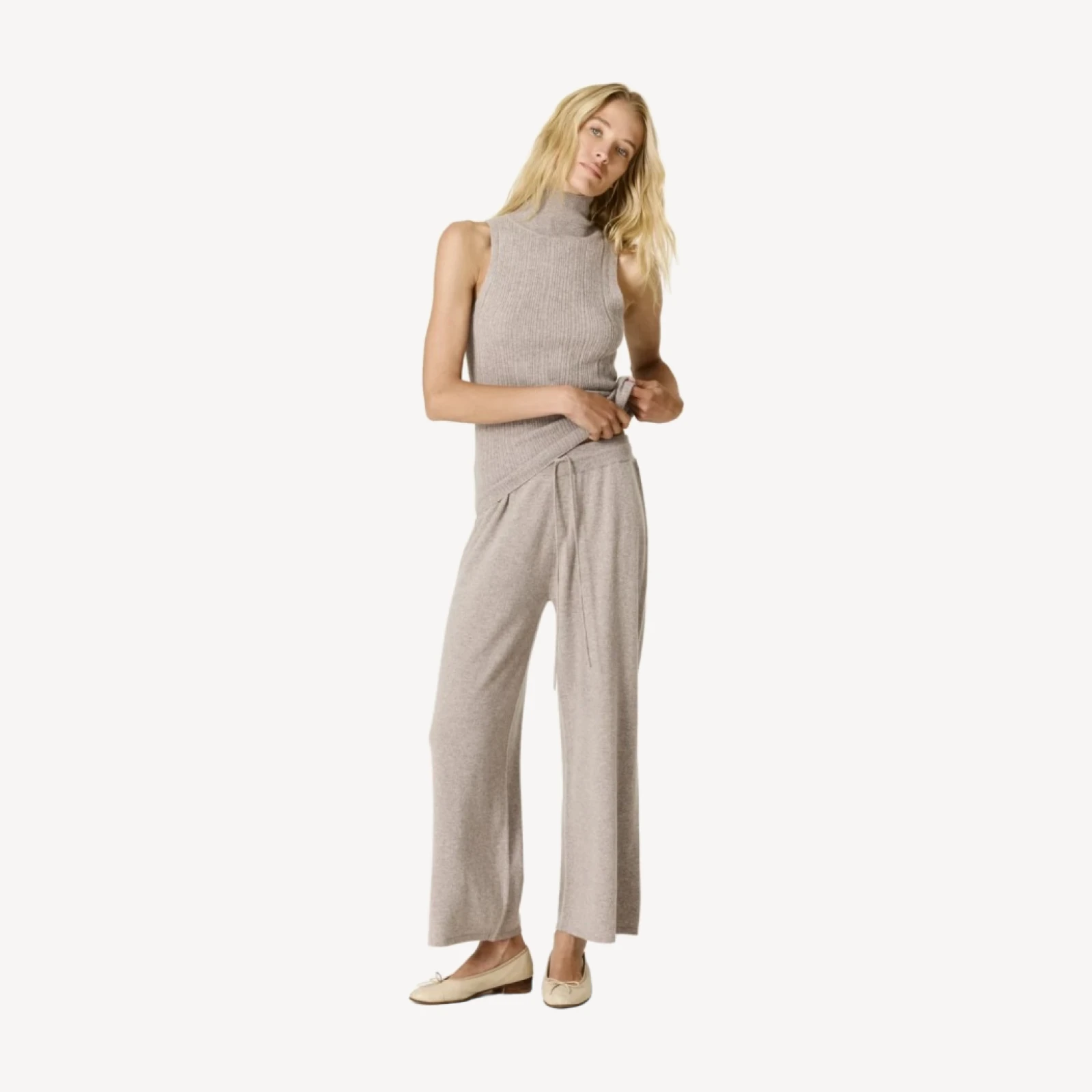 REBECCA CASHMERE PANT - SMOKEY QUARTZ