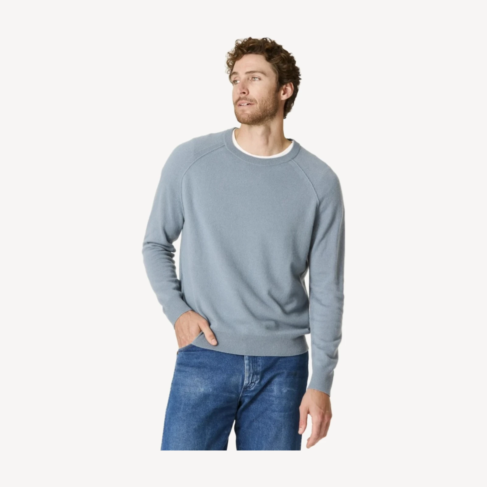 LORENZO CASHMERE CREWNECK - BATTLESHIP